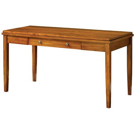 Oak Finish Salina Console Table Computer Desk Qvc Com