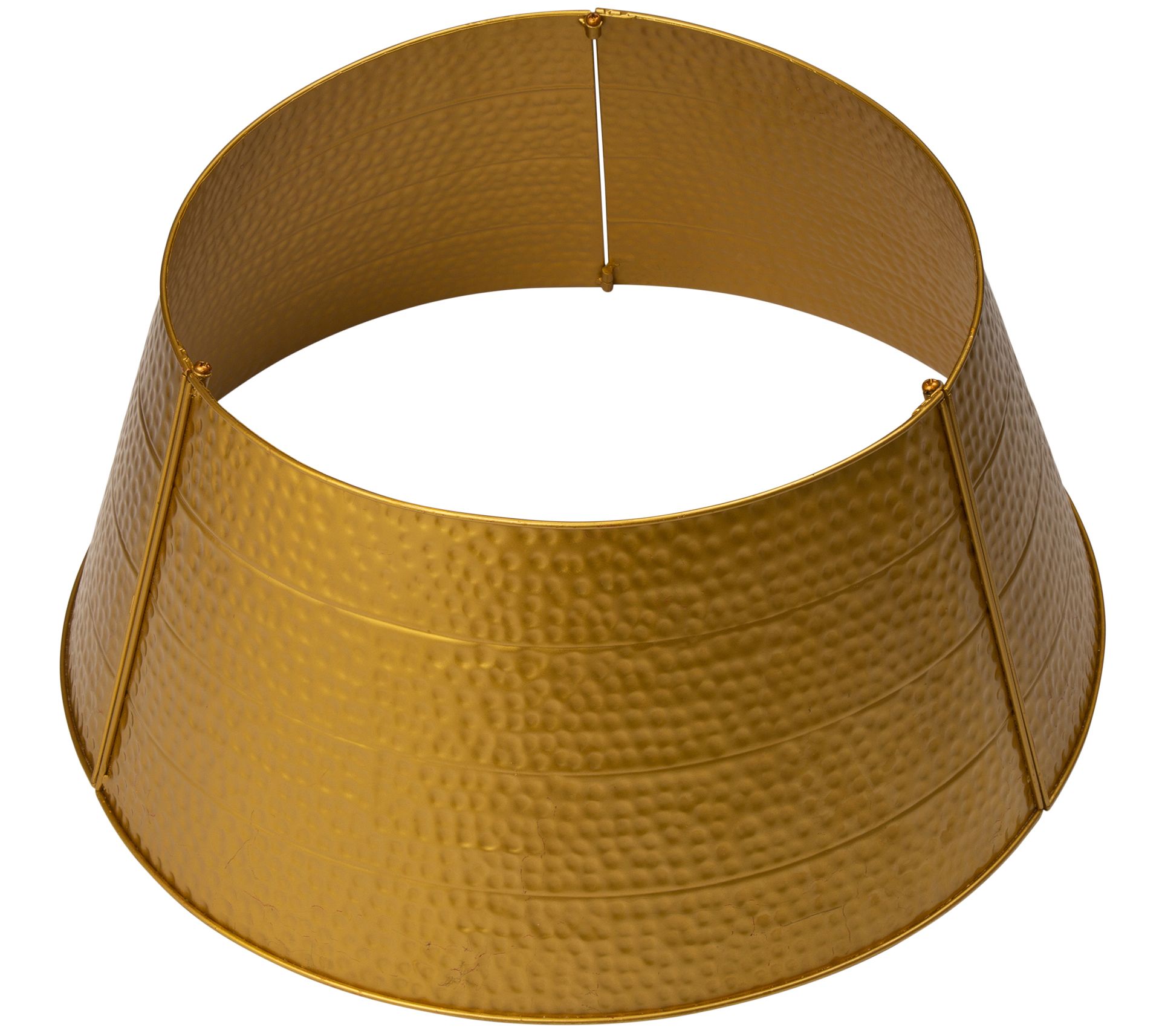 Glitzhome Rustic Hammered Metal ChristmasTree Collar