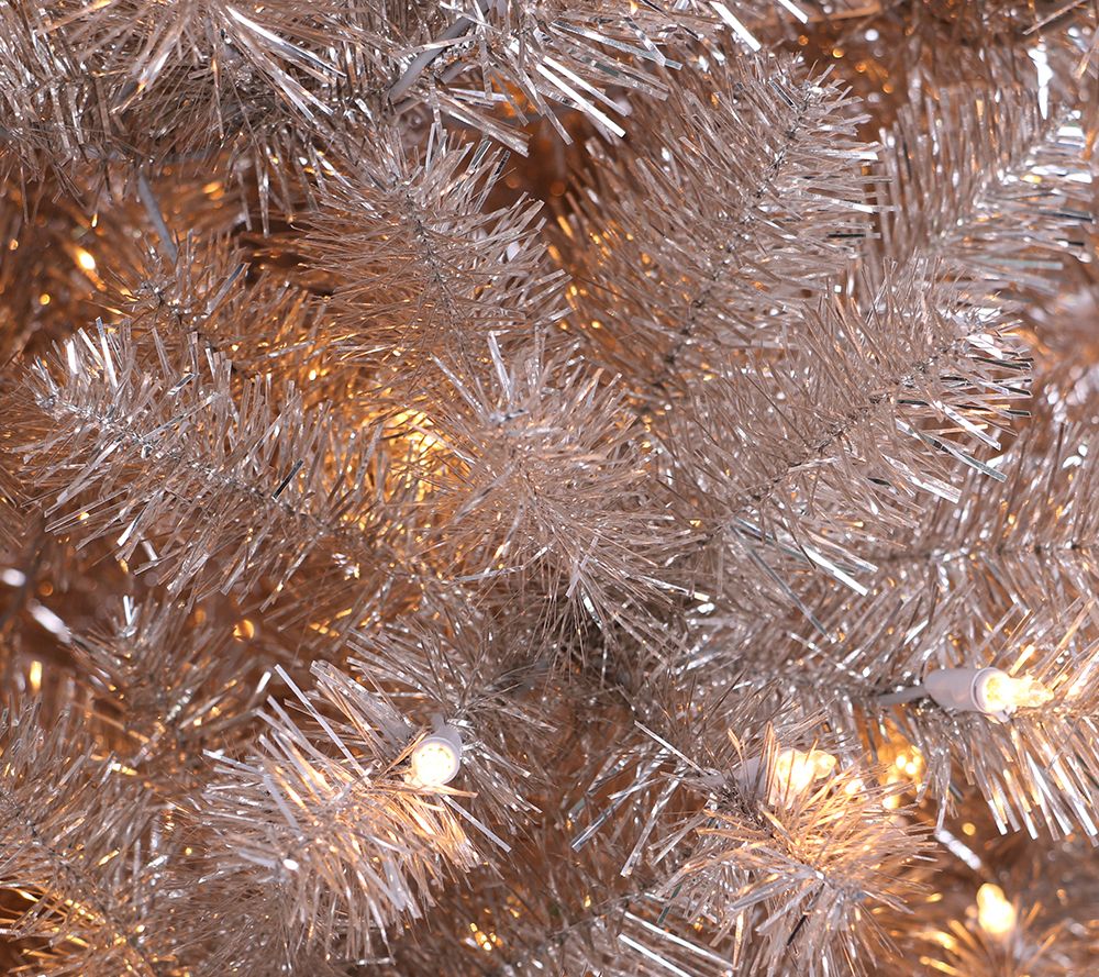 Puleo International 4.5' PreLit Rose Gold Christmas Tree