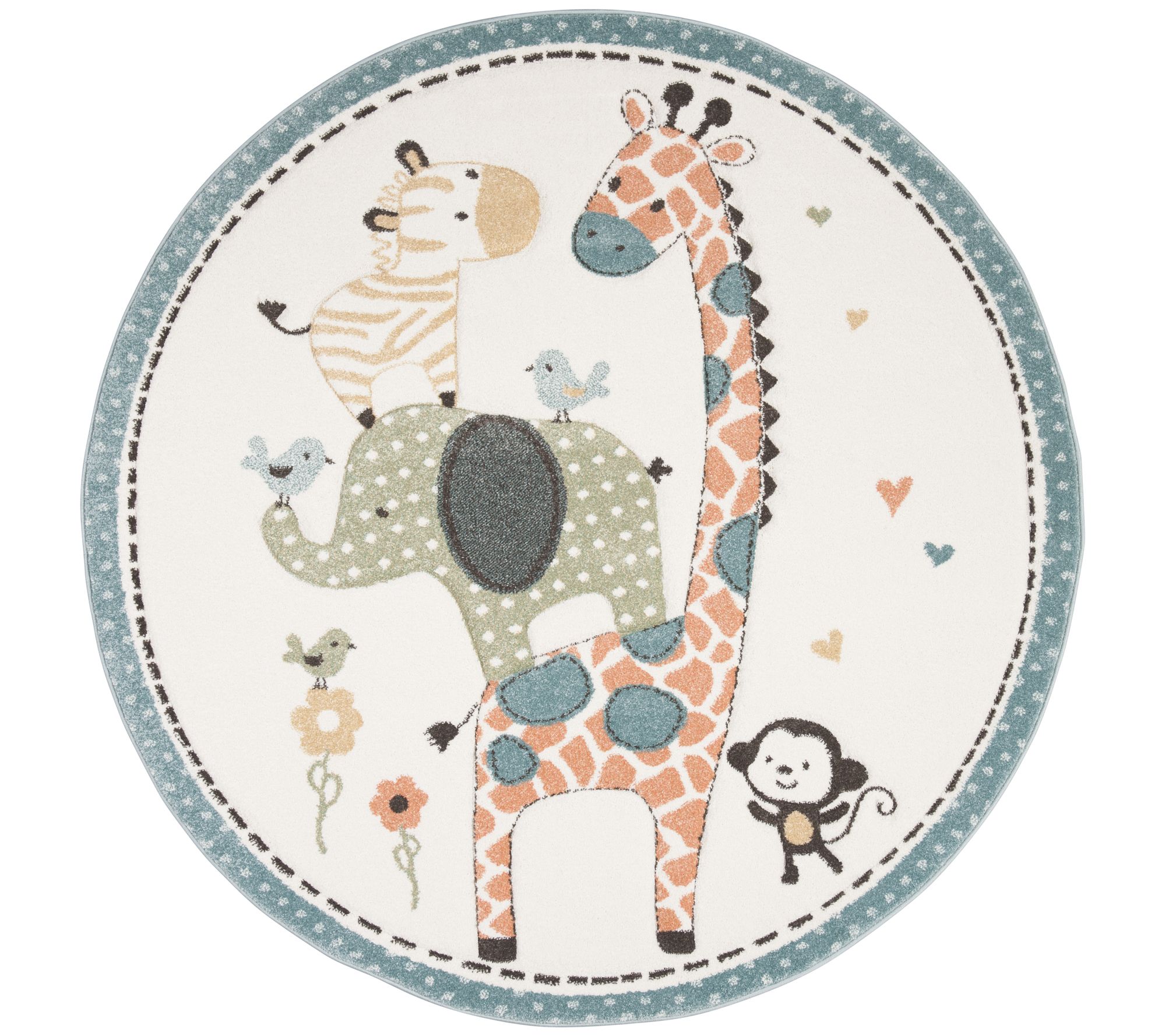 Carousel Kids 120 Collection 5'-3" X 5'-3" Round Rug
