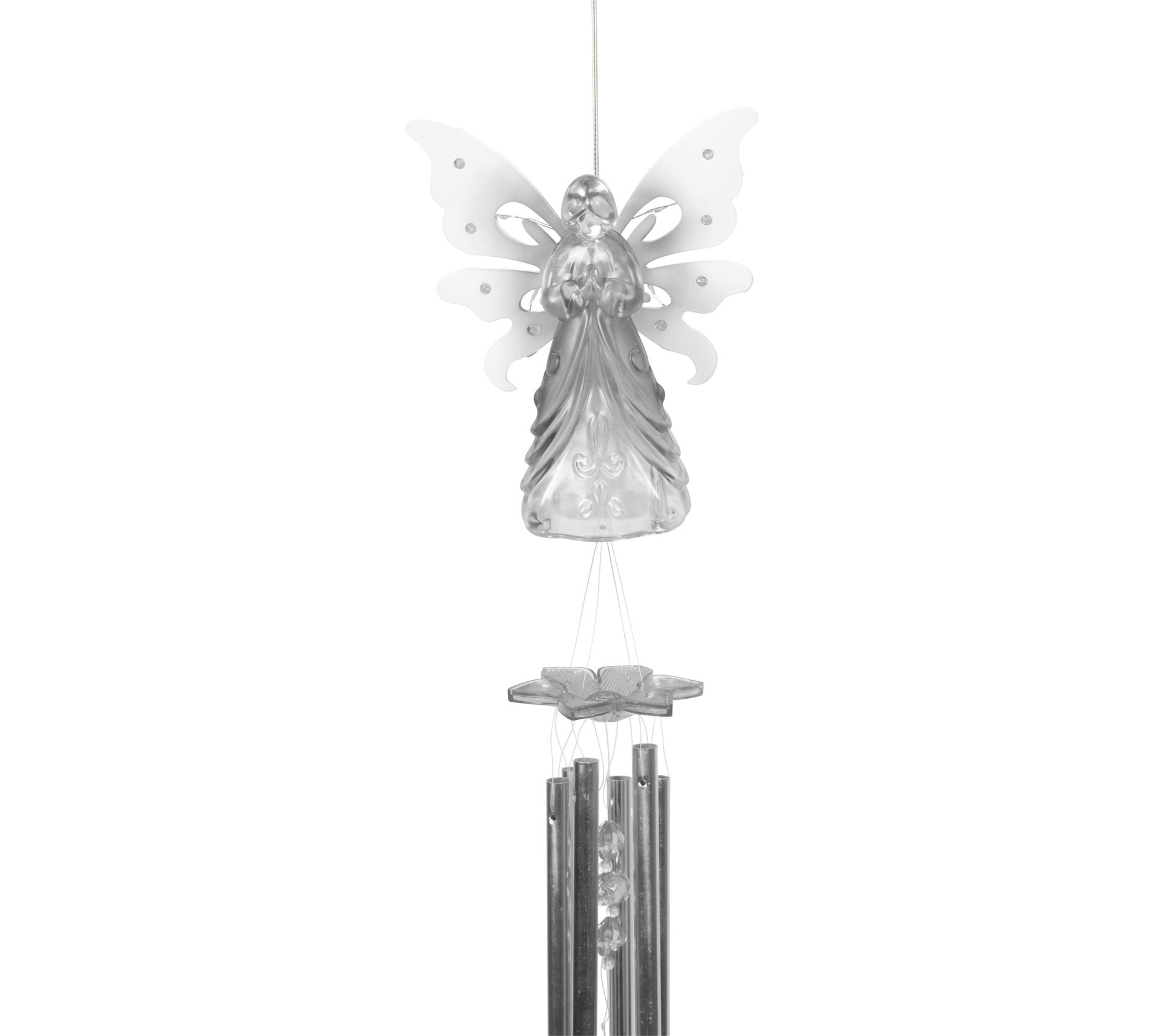 Exhart Large Solar Clear Angel Wind Chime