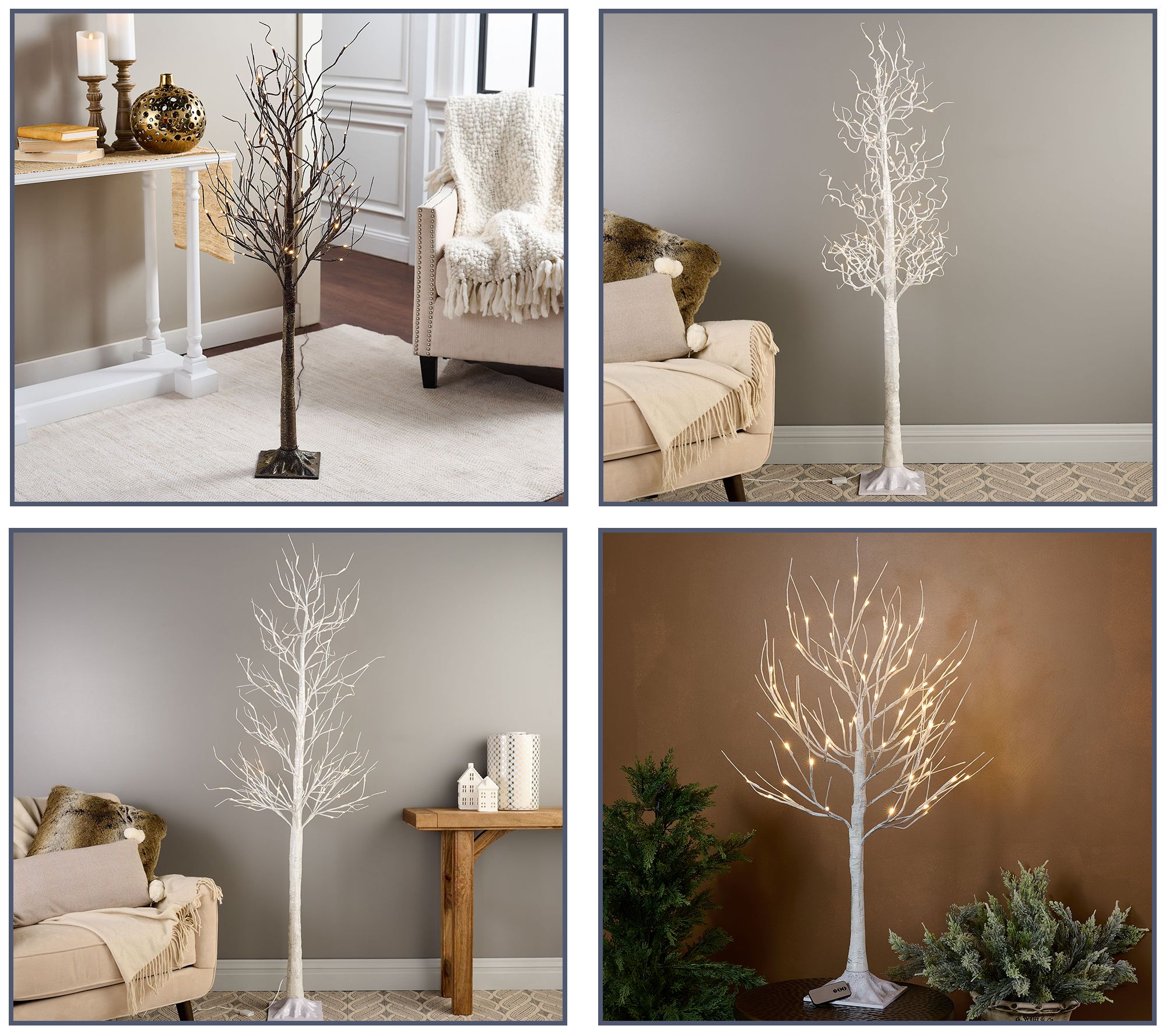 Indoor/Outdoor Twinkling Birch Tree with Remote by Valerie - QVC.com