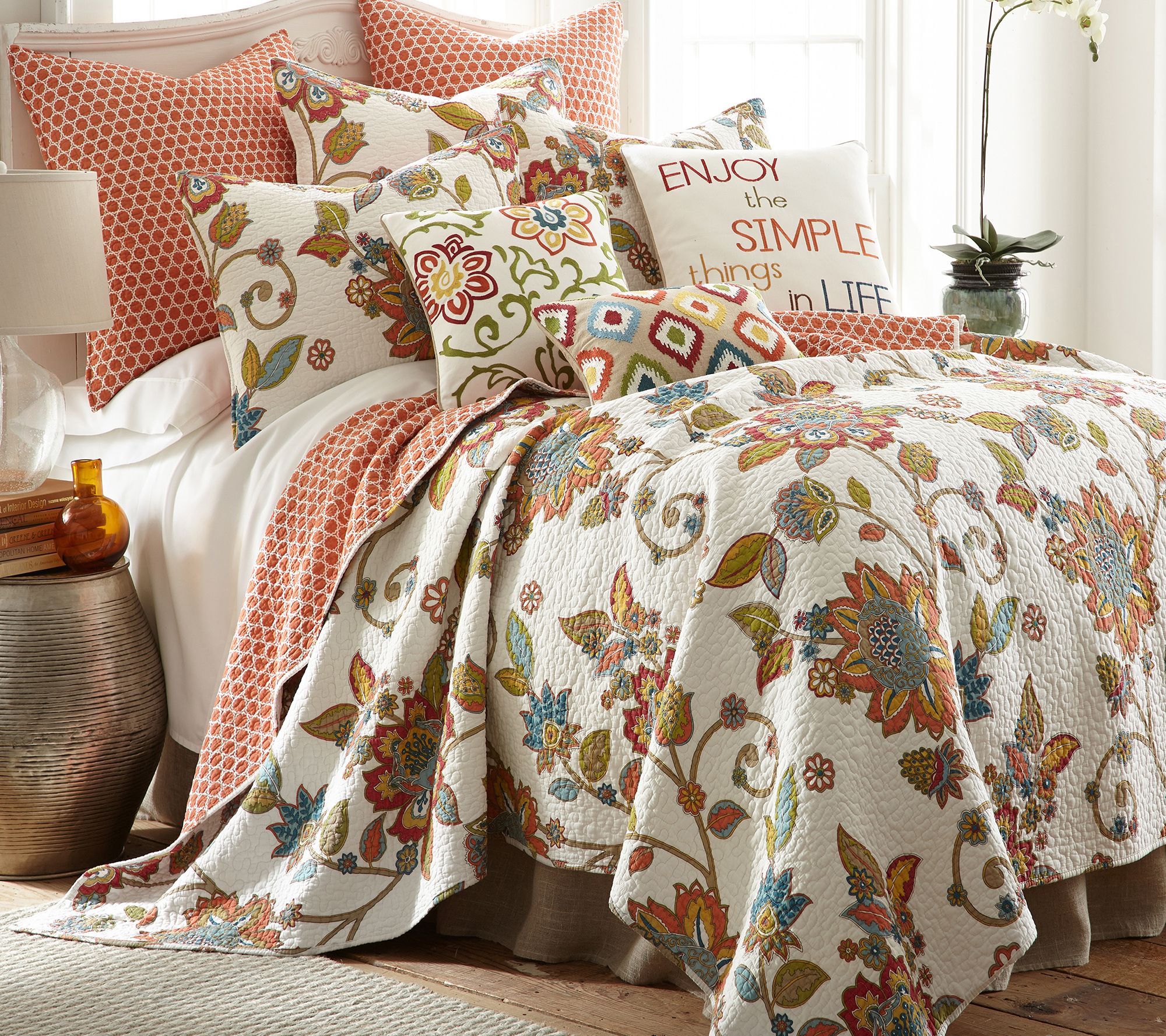 Levtex Home Clementine Floral 3-Piece Full/Queen Quilt Set