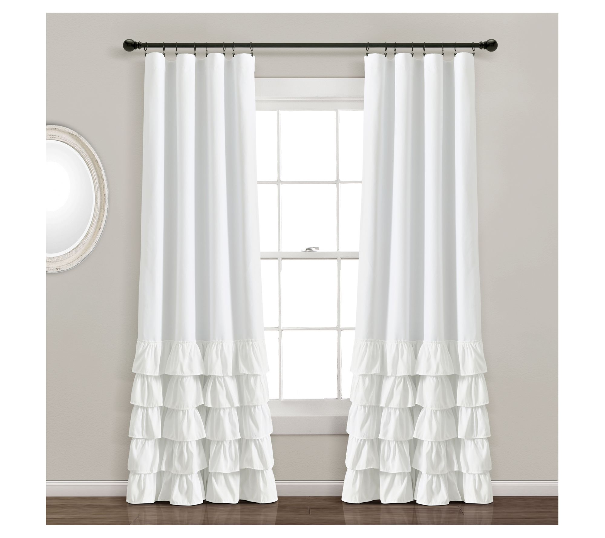 Allison Ruffle Window Curtain Panel 40" x 84" by Lush Decor