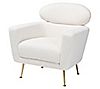 Fantasia Boucle Upholstered and Goldtone Metal Armchair