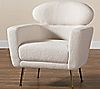 Fantasia Boucle Upholstered and Goldtone Metal Armchair, 7 of 7