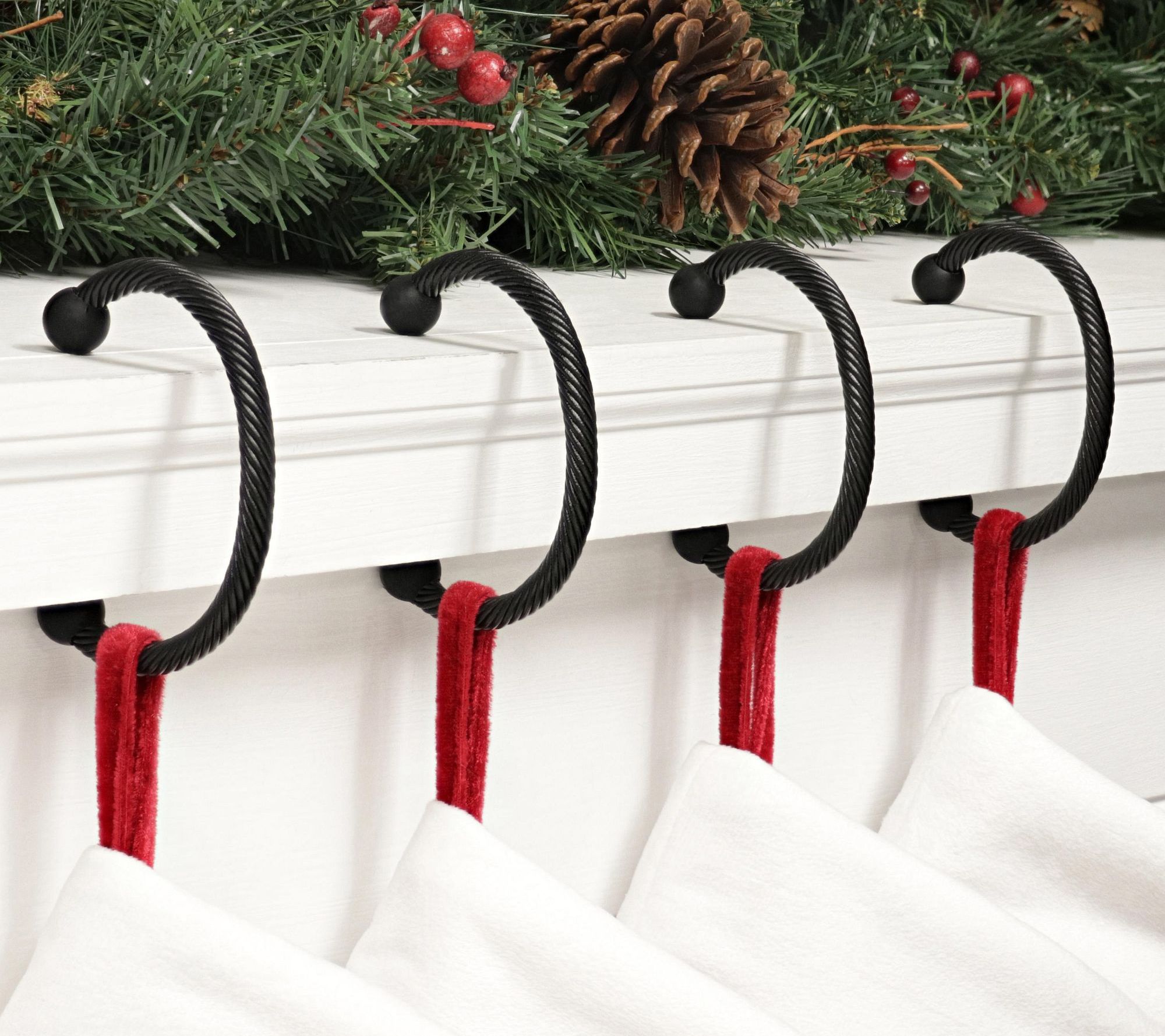 Haute Decor 4pk MantleClip Chic Stocking Holder - QVC.com