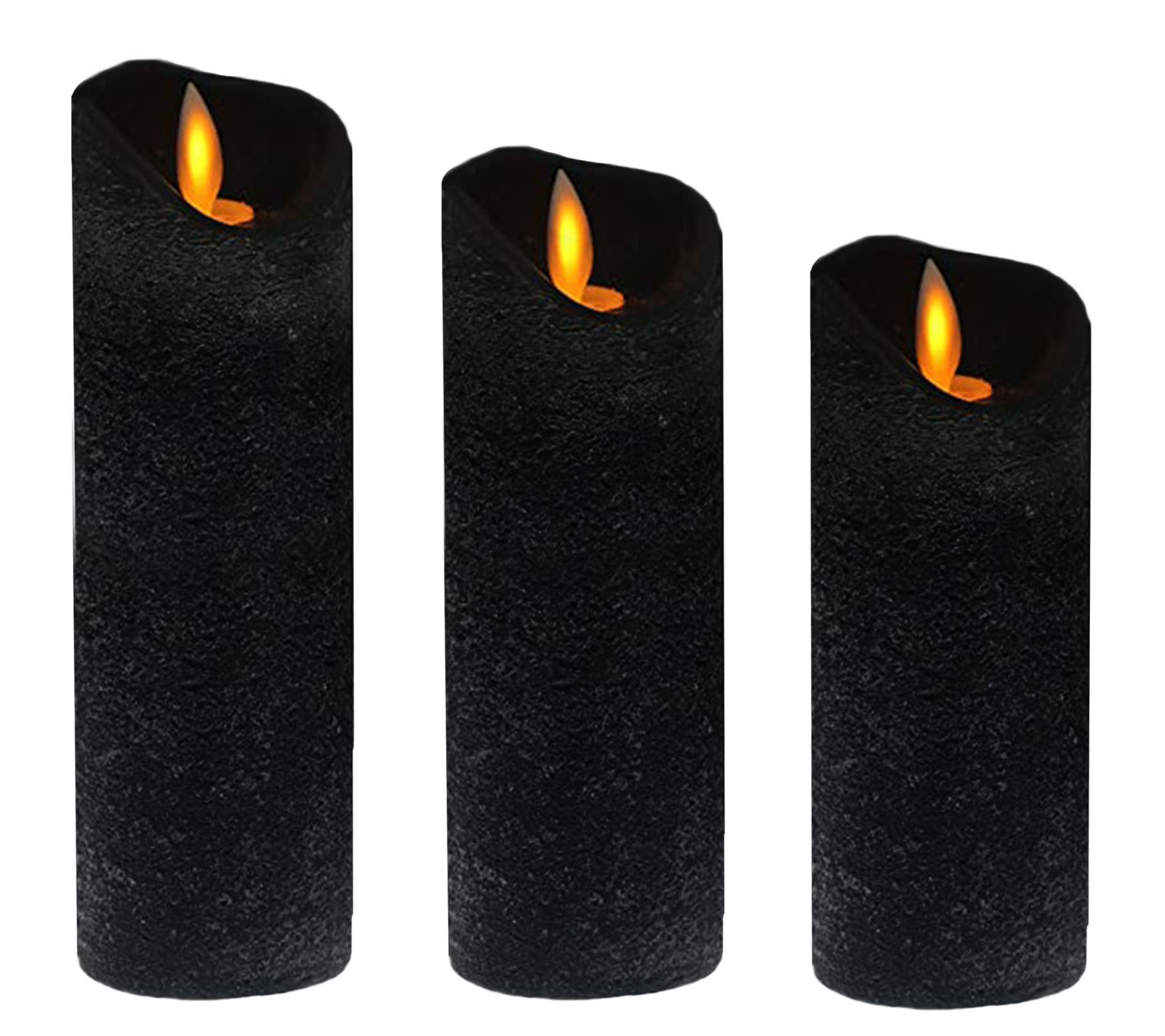 LumaBase Batter y Operated LED Wax Candles w/M oving Flame 3ct