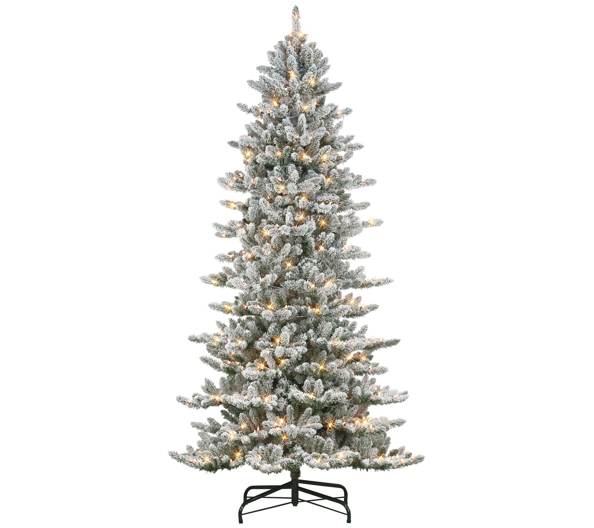 Puleo 9' Pre-Lit Slim Flocked Royal Majestic Spruce Tree