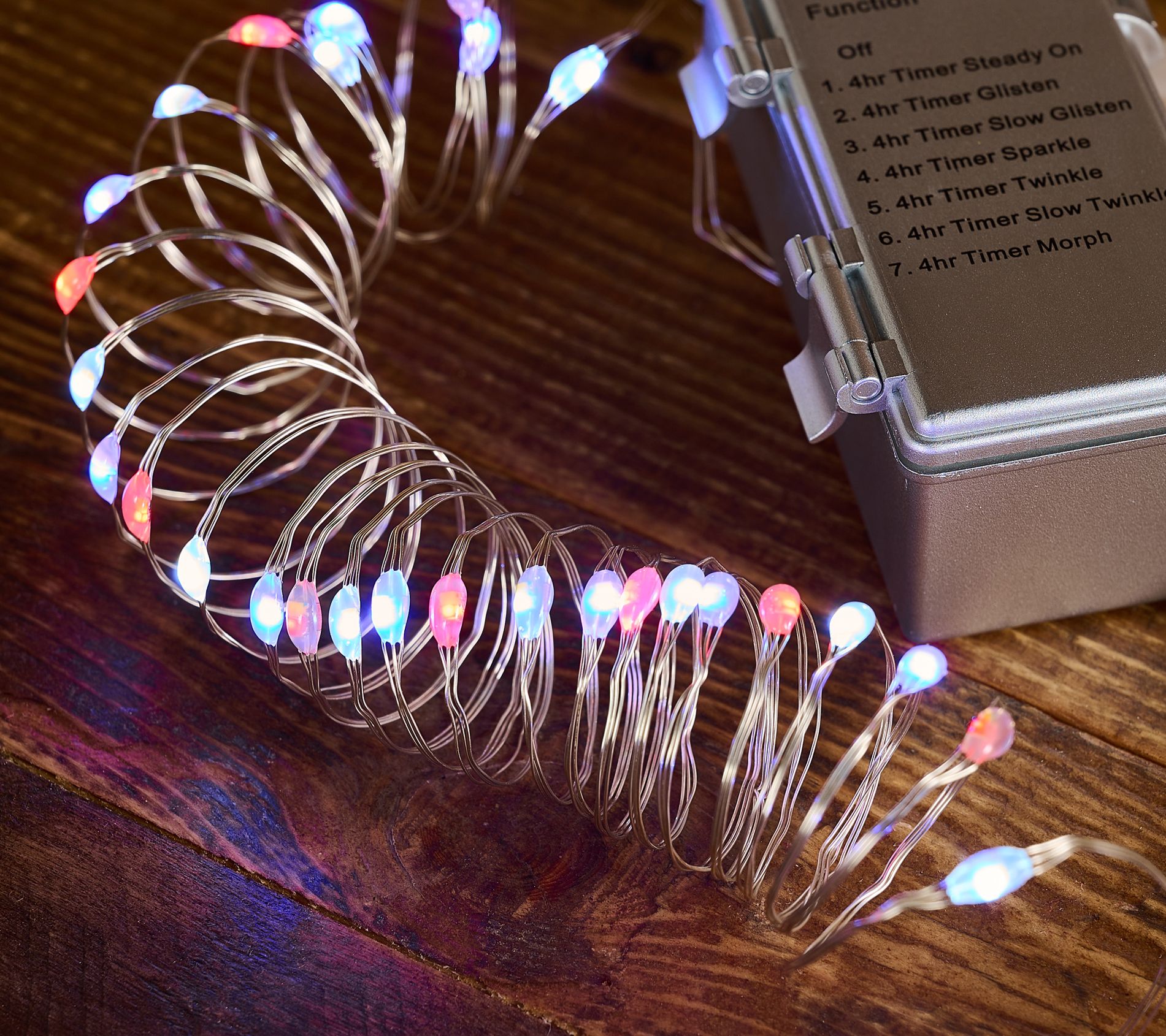 Bethlehem Lights S/3 Color Flip Fairy Lights - Silver Wire