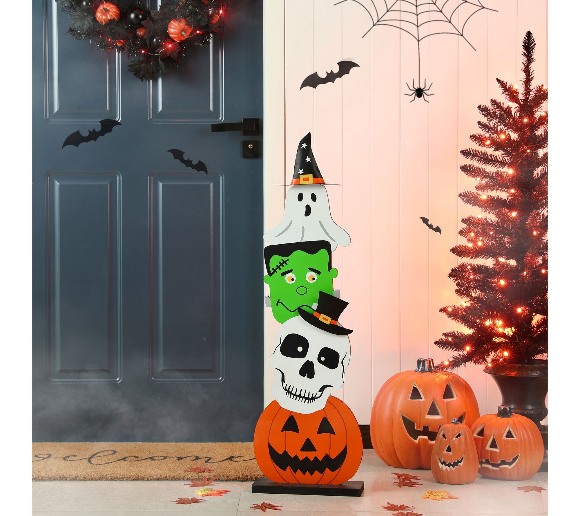 Glitzhome 36"H Halloween Stacked Design Porch Decor