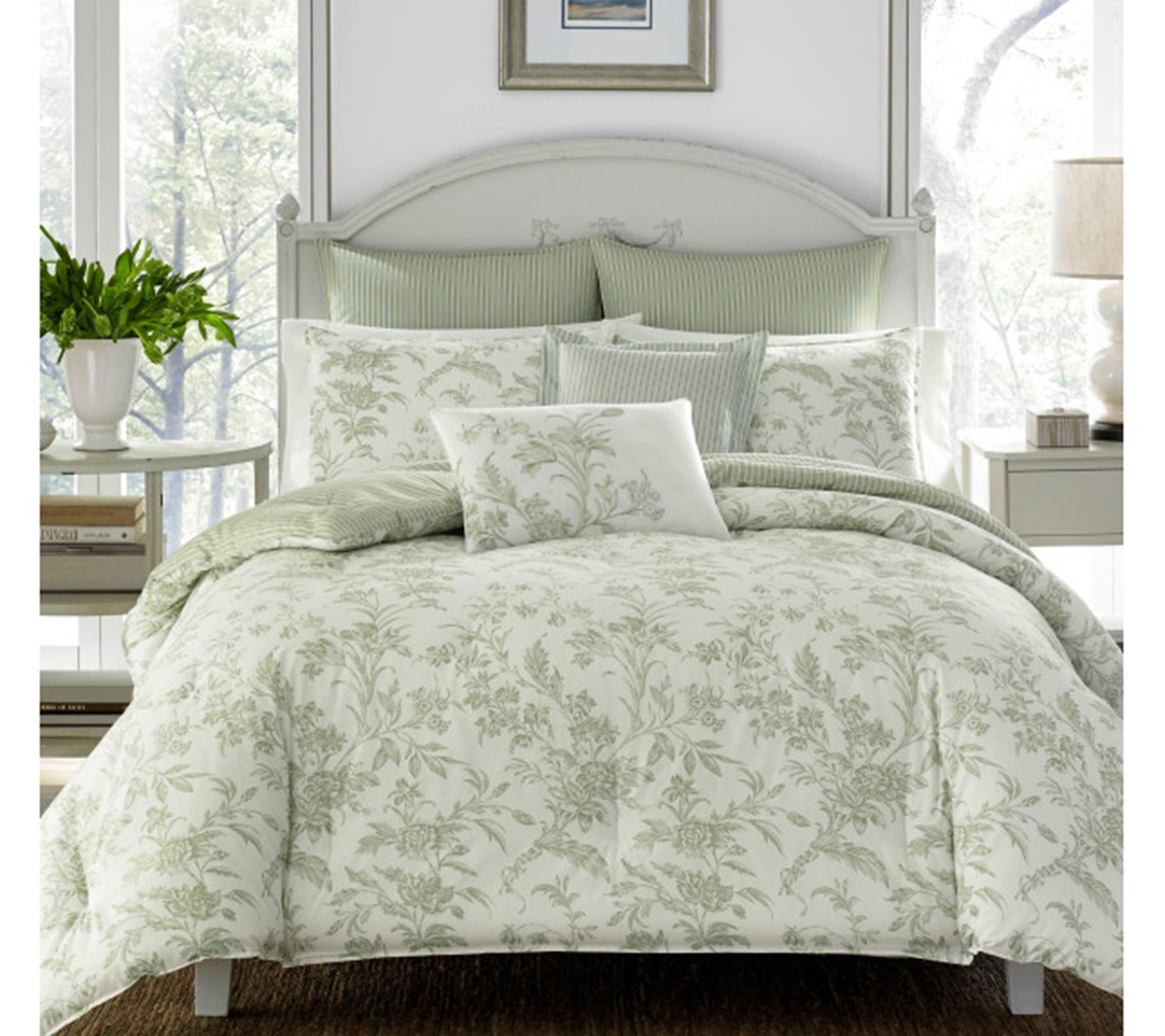 Laura Ashley Natalie - Green Full/Queen Duvet Cover Multi Piec