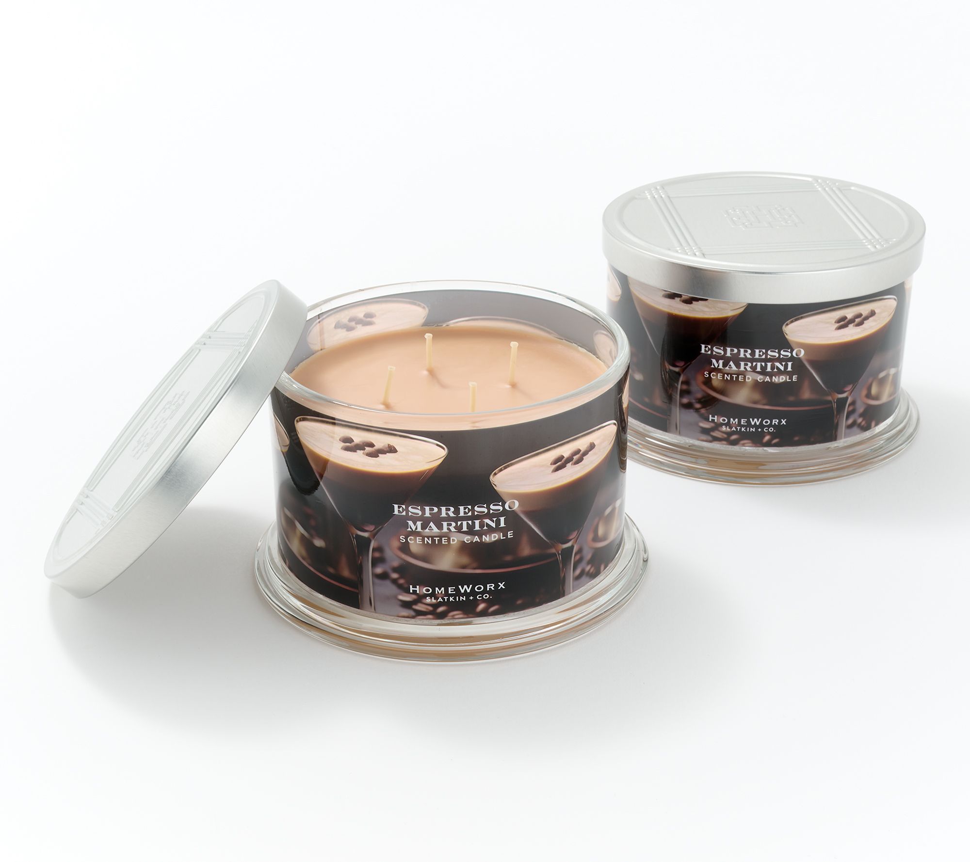 As Is HomeWorx by Slatkin + Co. S/2 18oz. Martini Candles