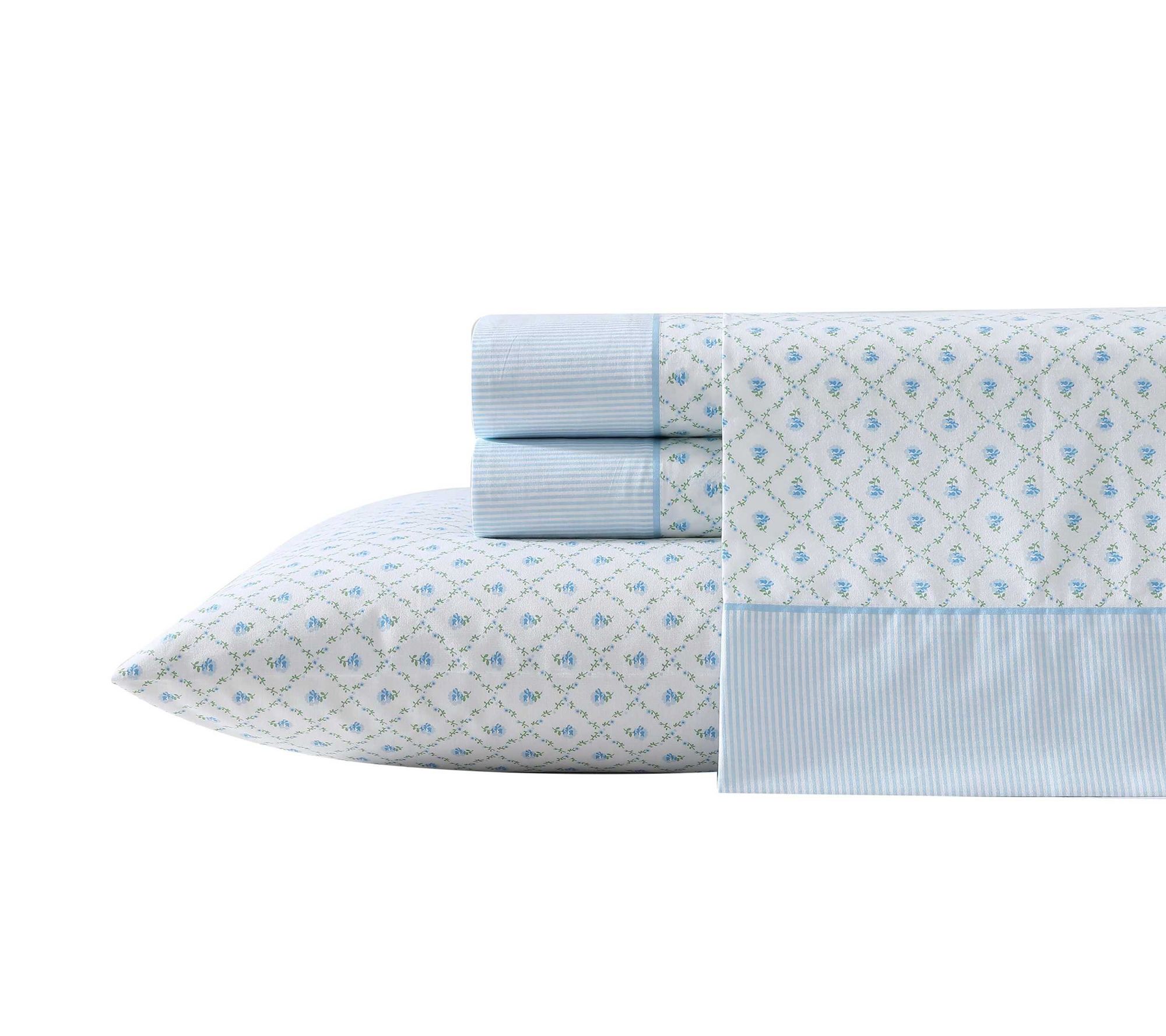 Laura Ashley Kate Blue-Green King Sheet Set