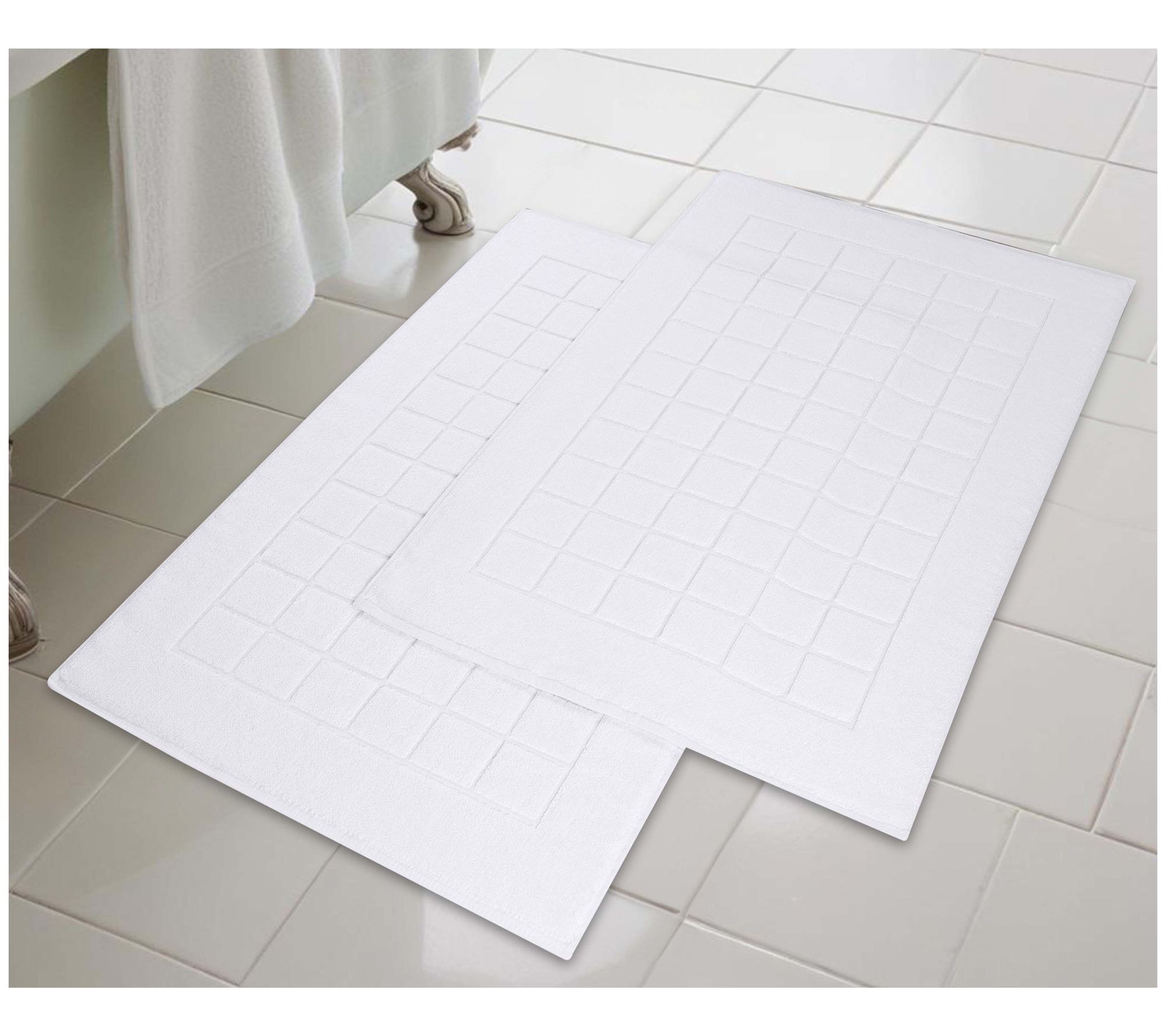 Superior 2 Piece Nora Cotton Absorbent Geometric Bathmats Set