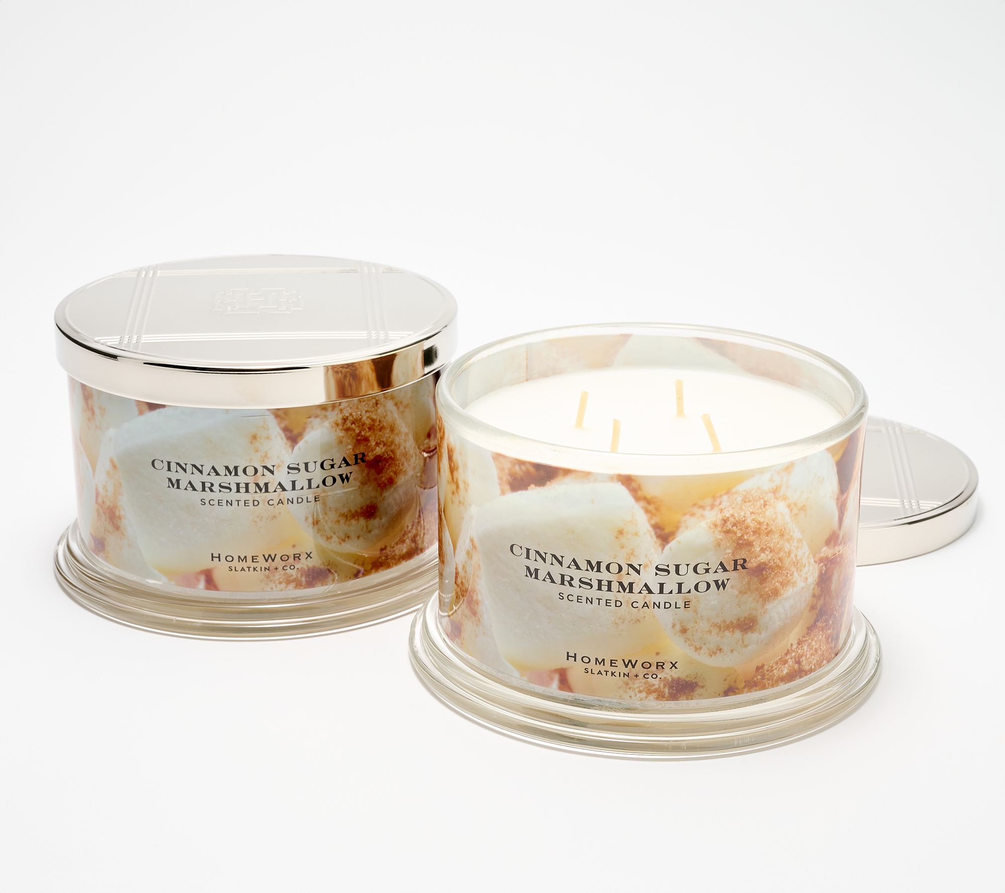 Homeworx by Slatkin + Co. S/2 18oz Cinnamon Sugar Marshmallow