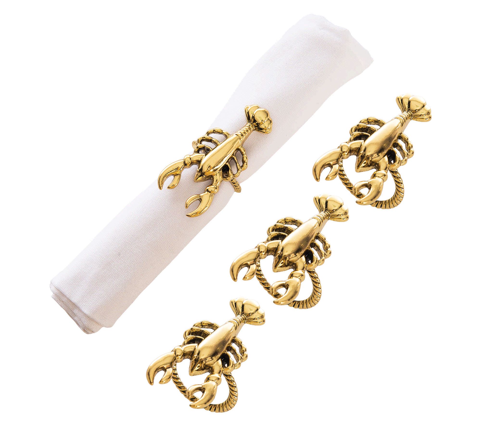 Gold Lobster Napkin Rings Set of 4 by Valerie