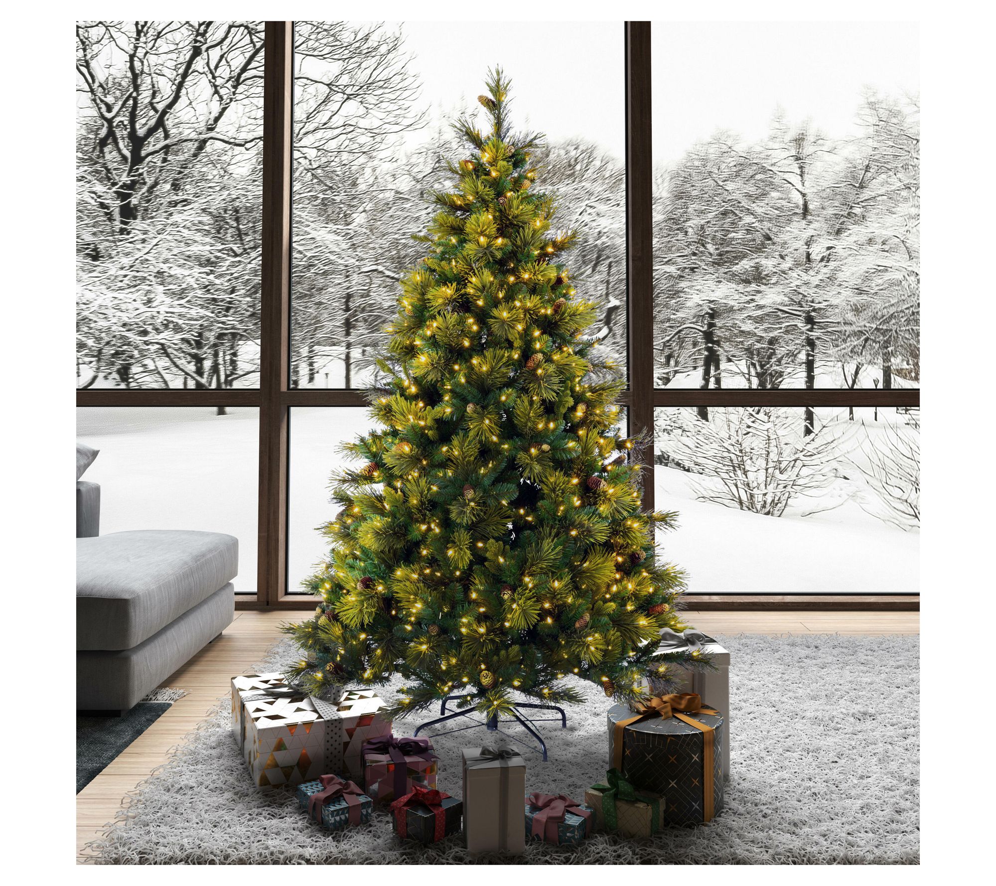 Vickerman 6.5' Emerald Mixed Fir Artificial Pre-Lit Tree