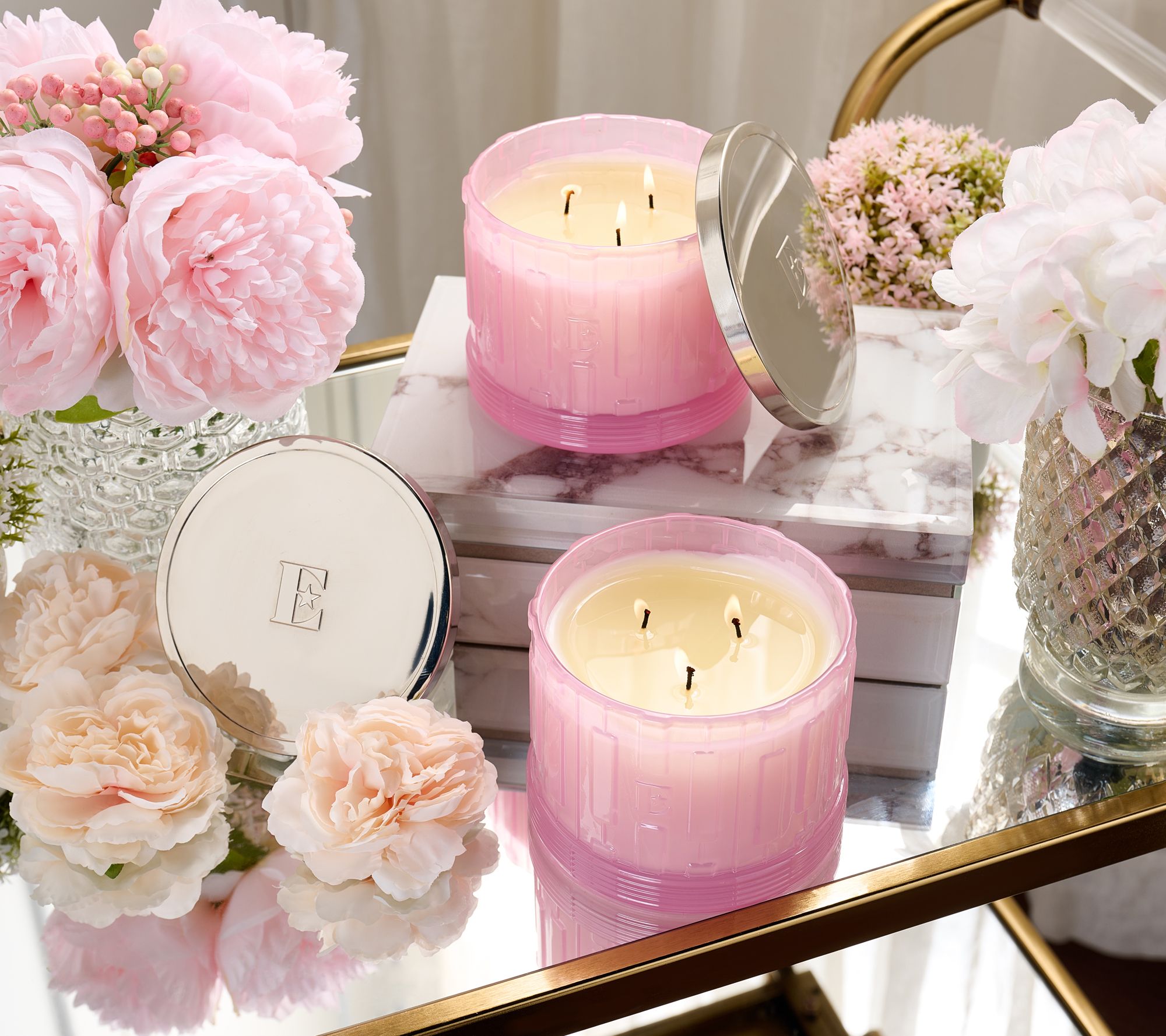"As Is" Elton John by Slatkin + Co. S/2 14oz Ivy's Rose Garden Candles