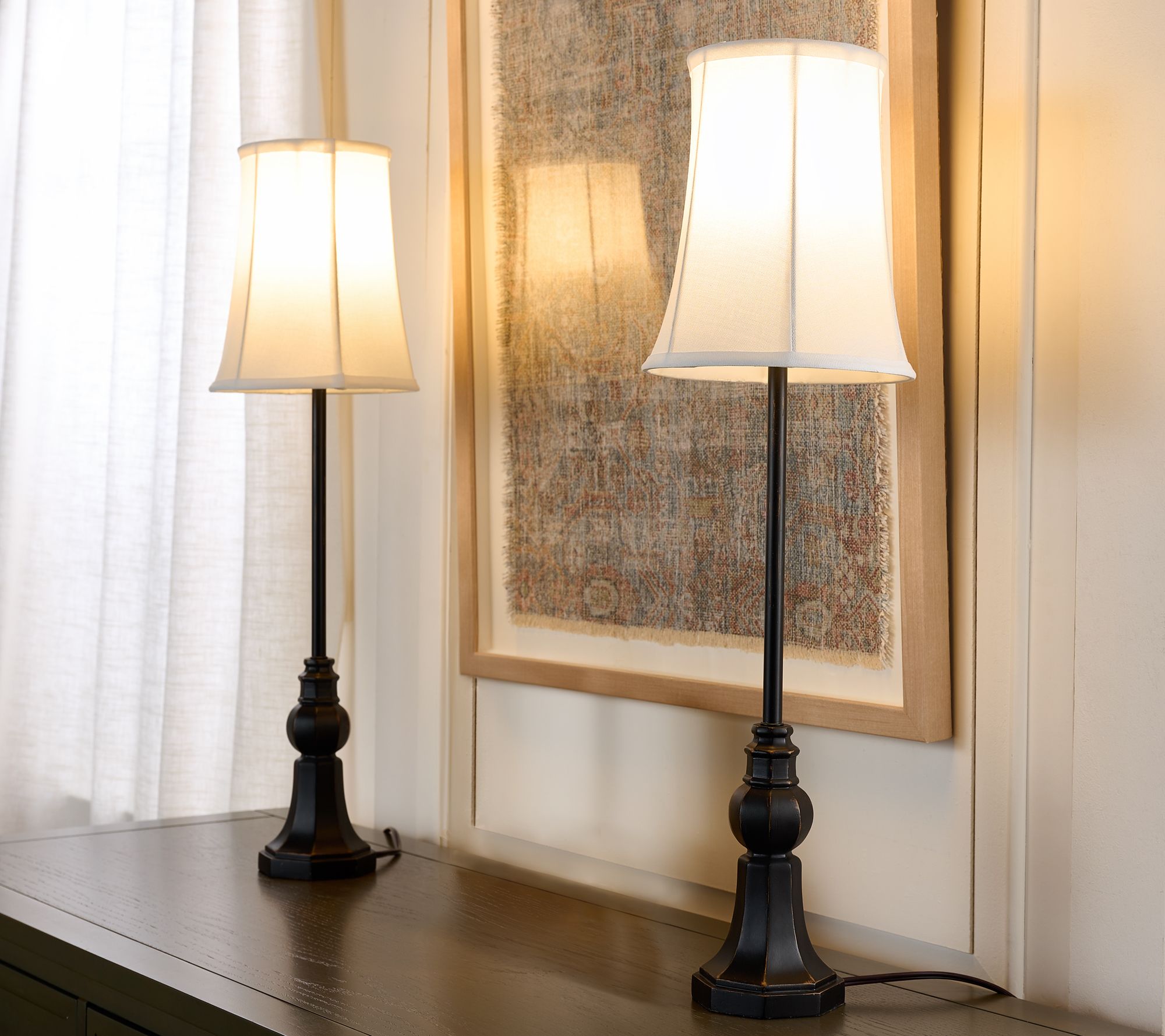 Set of (2) 28" Tassel Inspired Buffet Lamps with Shades by Valerie