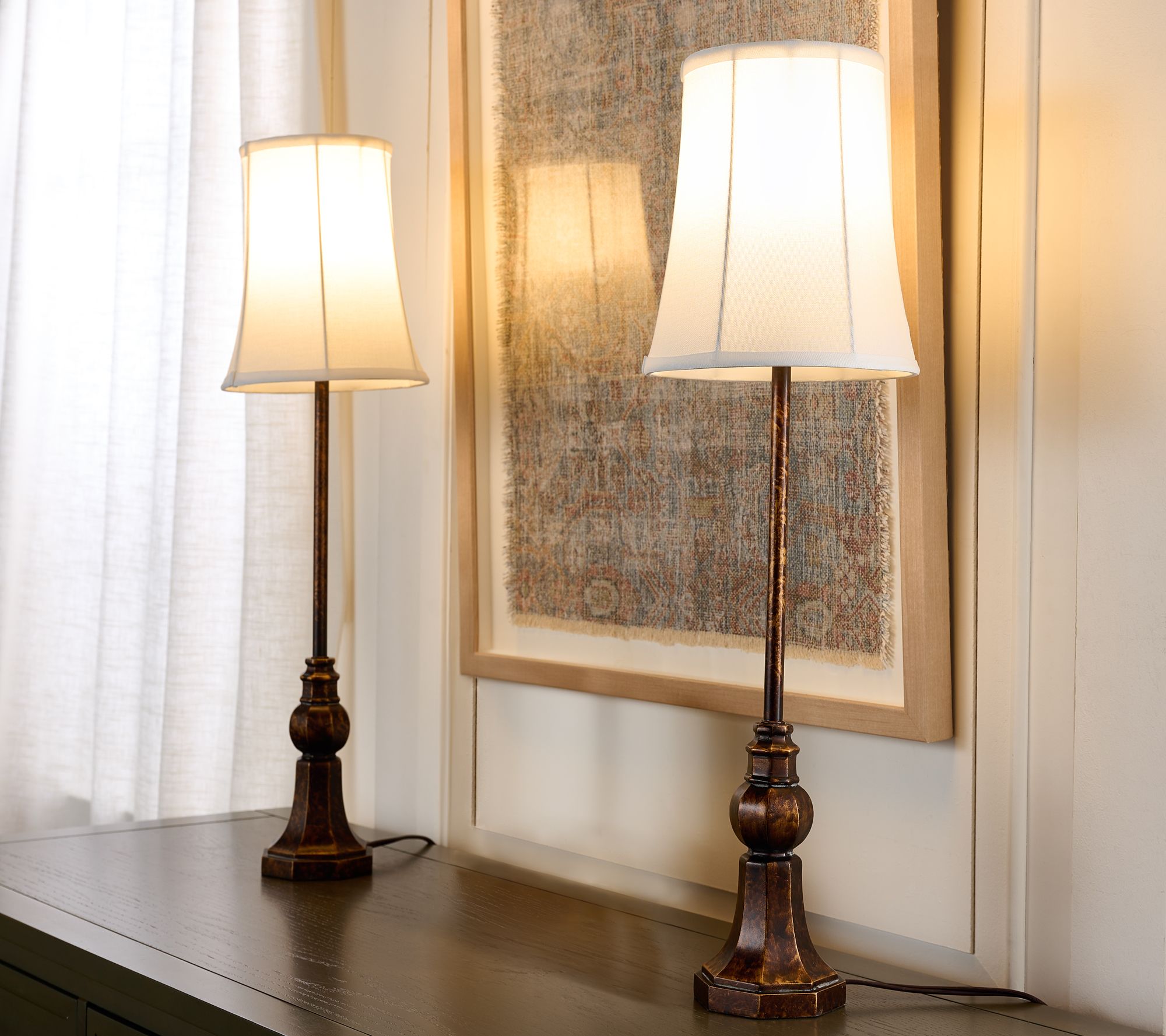 Set of (2) 28" Tassel Inspired Buffet Lamps with Shades by Valerie