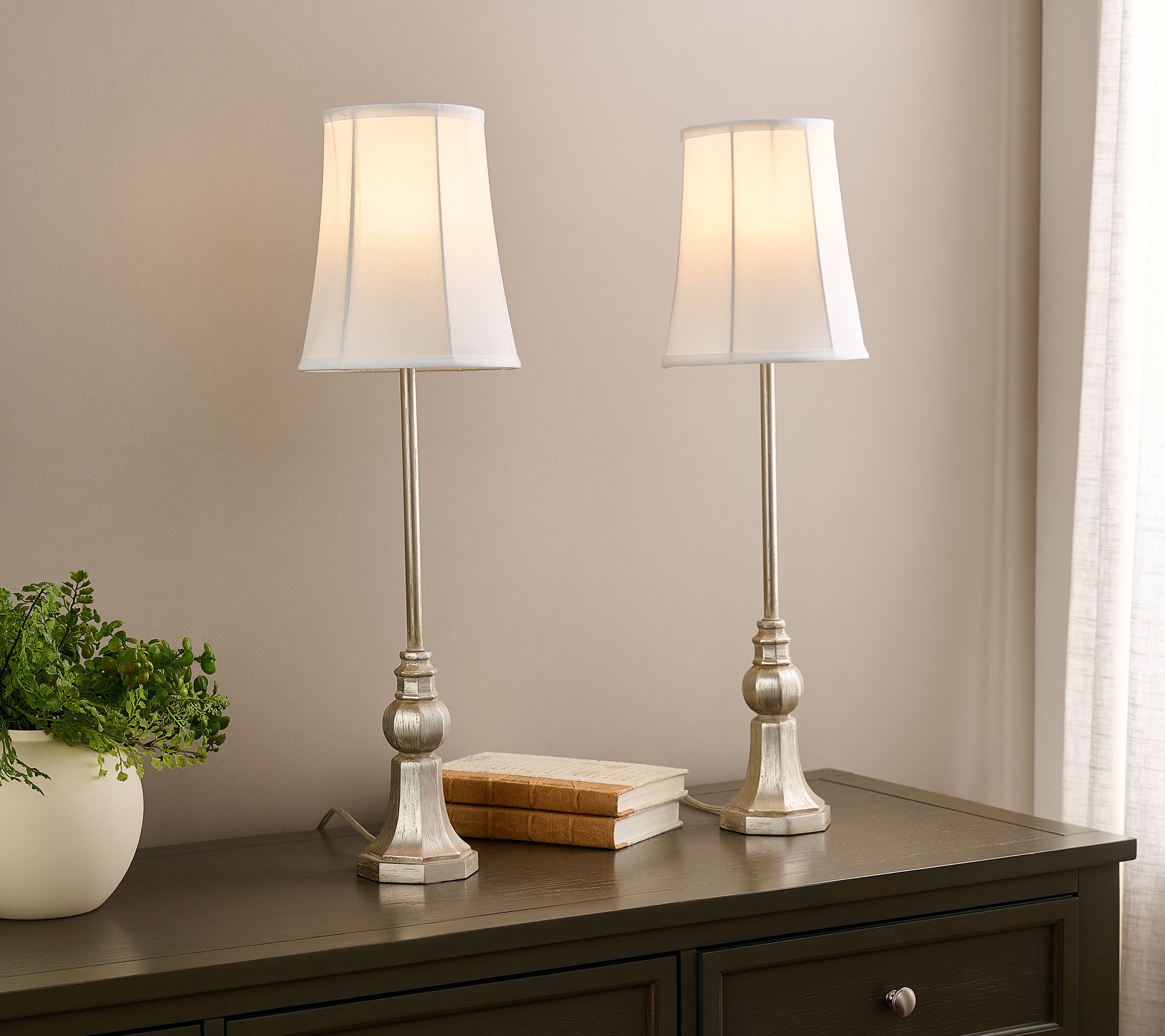 Set of (2) 28" Tassel Inspired Buffet Lamps with Shades by Valerie