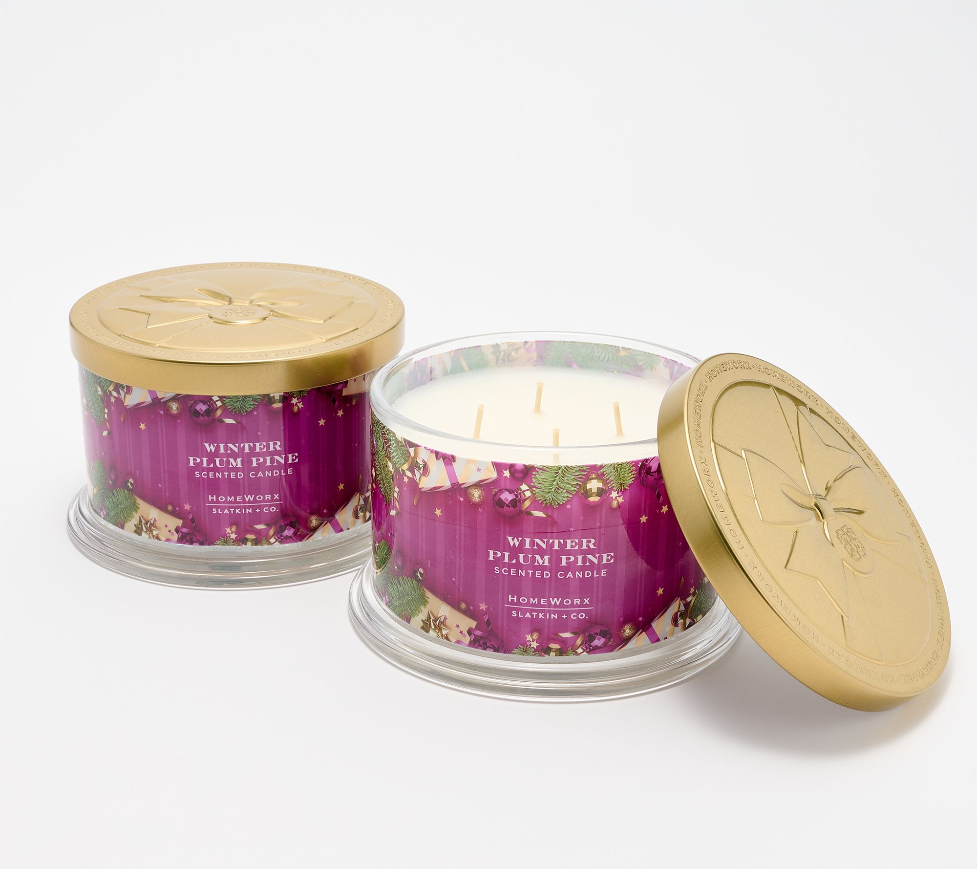 "As Is" HomeWorx by Slatkin + Co. S/2 18oz Fa La La Candles