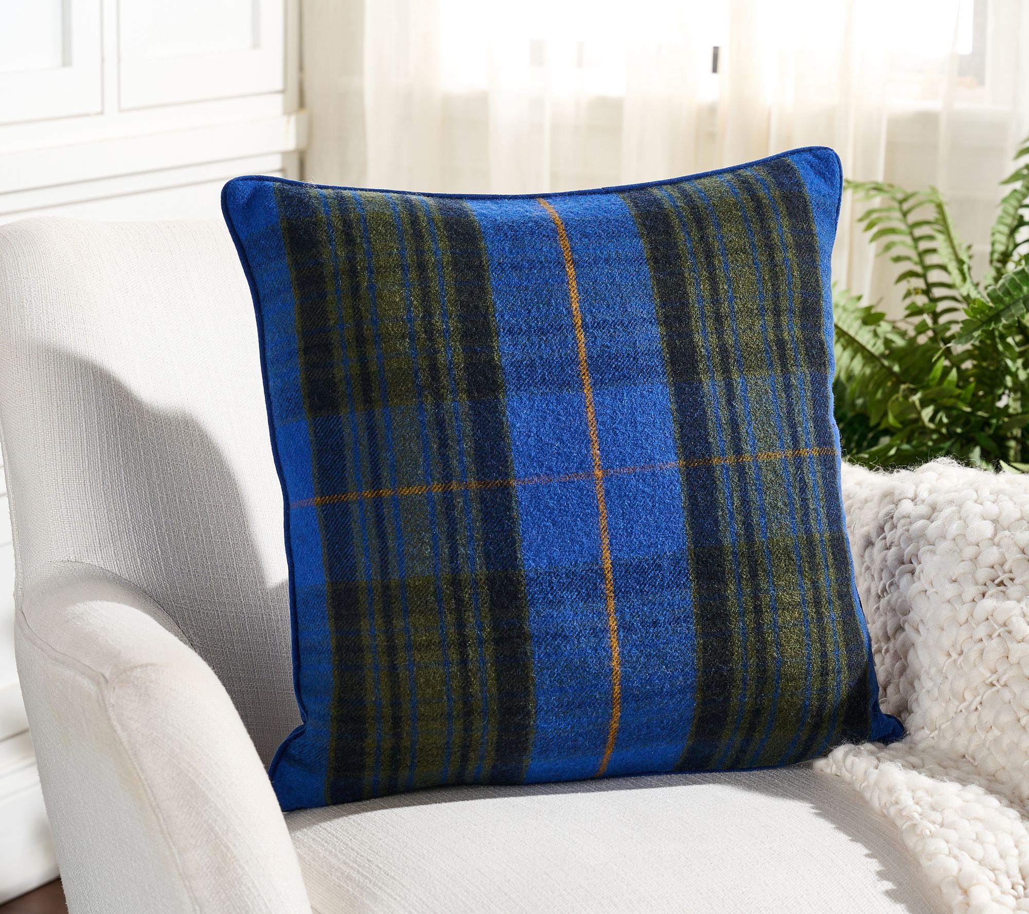 "As Is" Mrs. H by Dee Hilfiger Velvet Backed Cashmere Throw Pillow