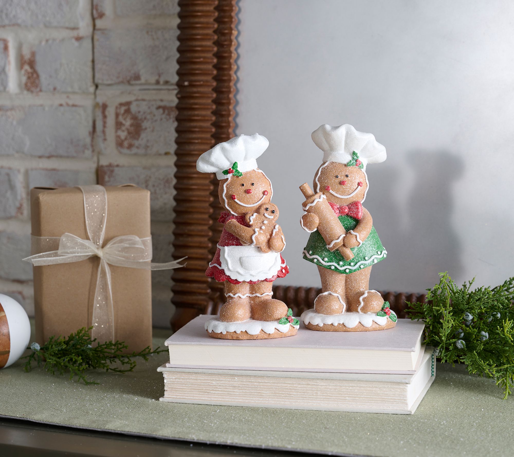 "As Is" 2-Piece Baking Sugared Gingerbread Couple by Valerie