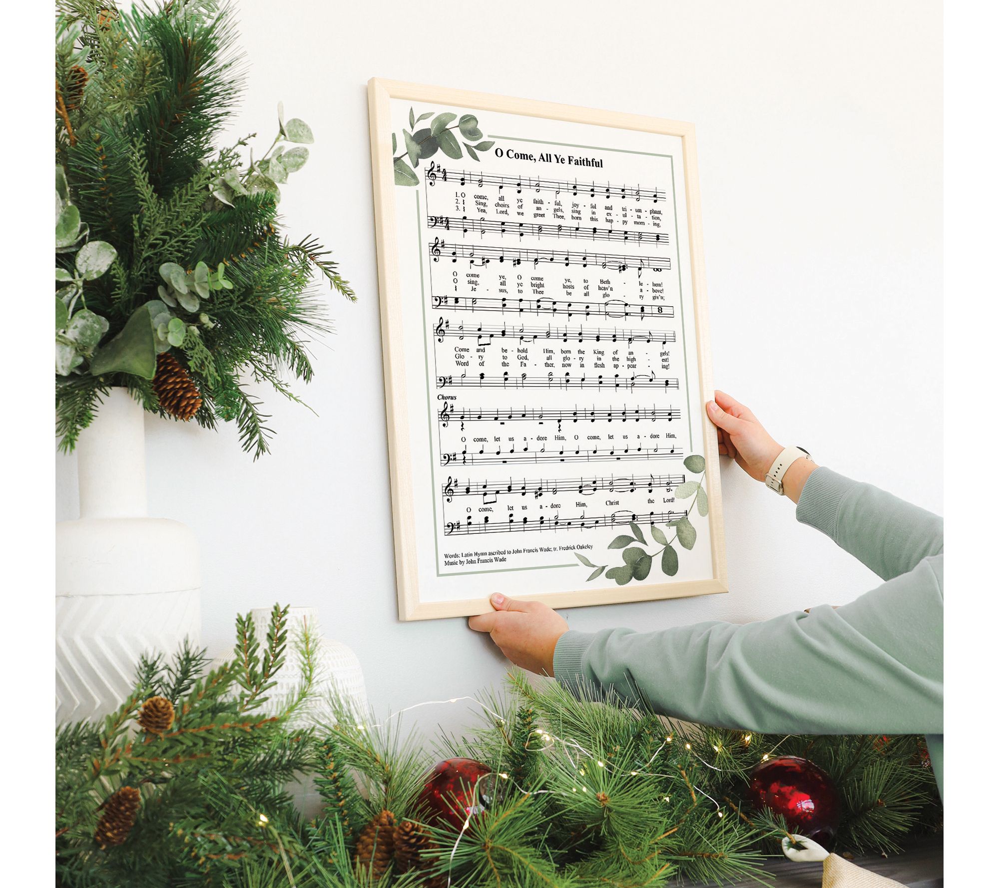 Sincere Surroundings 24" O Come Faithful Hymn Thin Frame