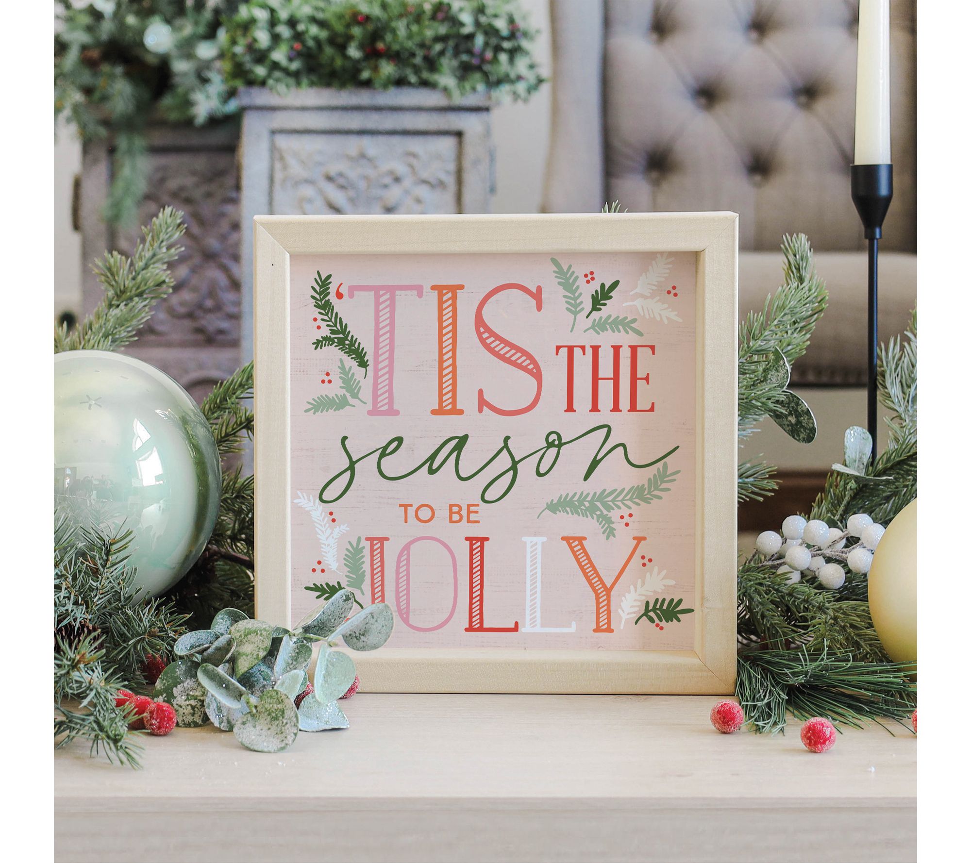 Sincere Surroundings 10" "Tis The Season Pink Rustic Frame