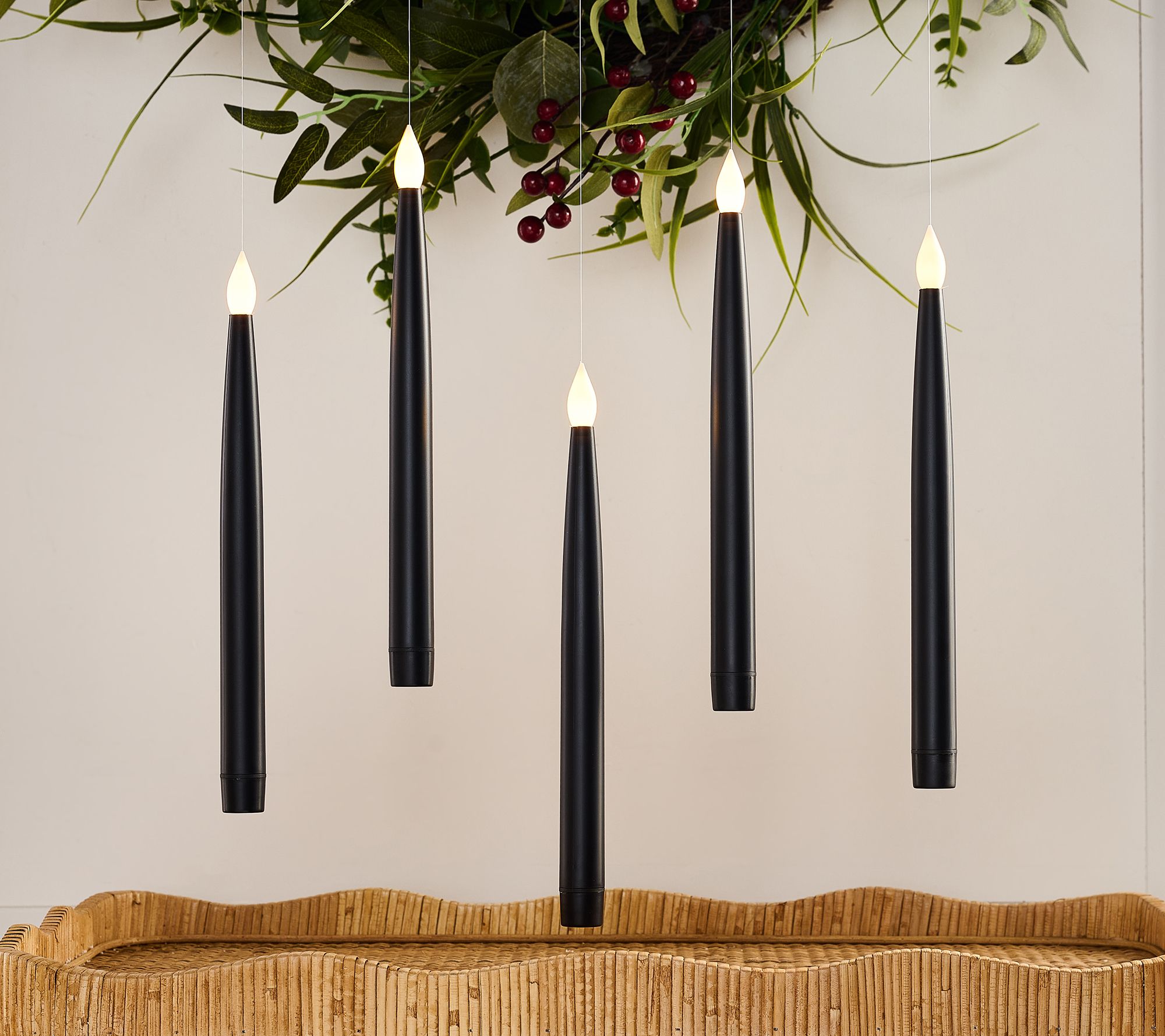 "As Is" Martha Stewart Set/15 Floating Taper Candles with Remote