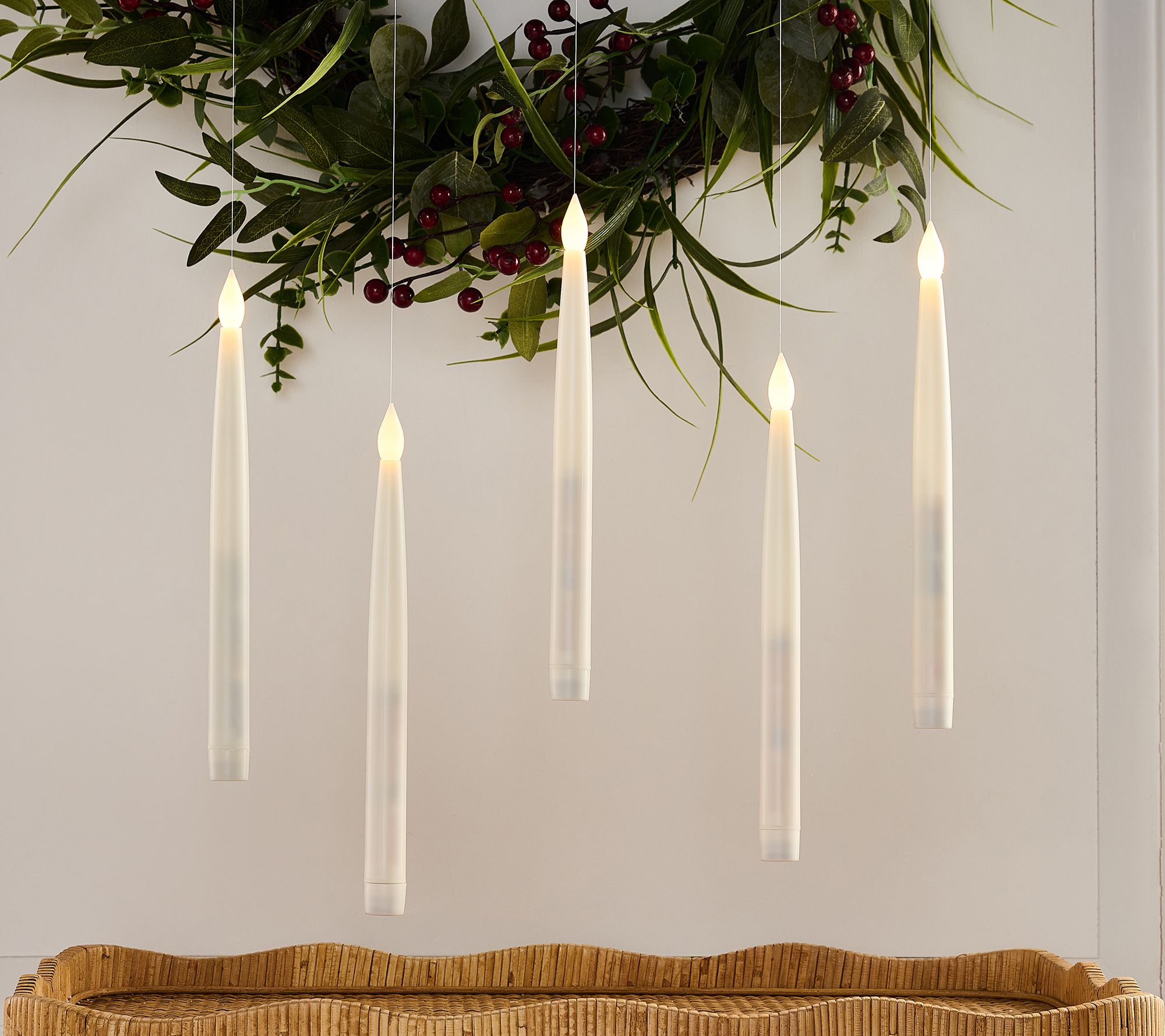 "As Is" Martha Stewart Set/15 Floating Taper Candles with Remote
