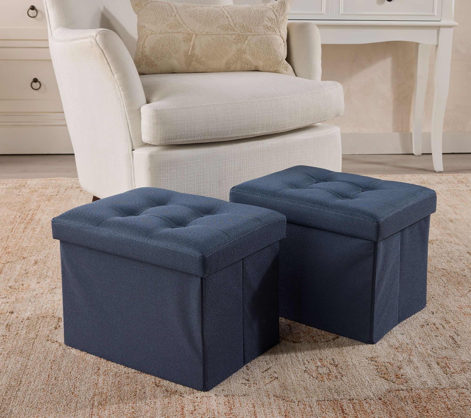 Home Reflections Set of 2 Collapsible Ottomans