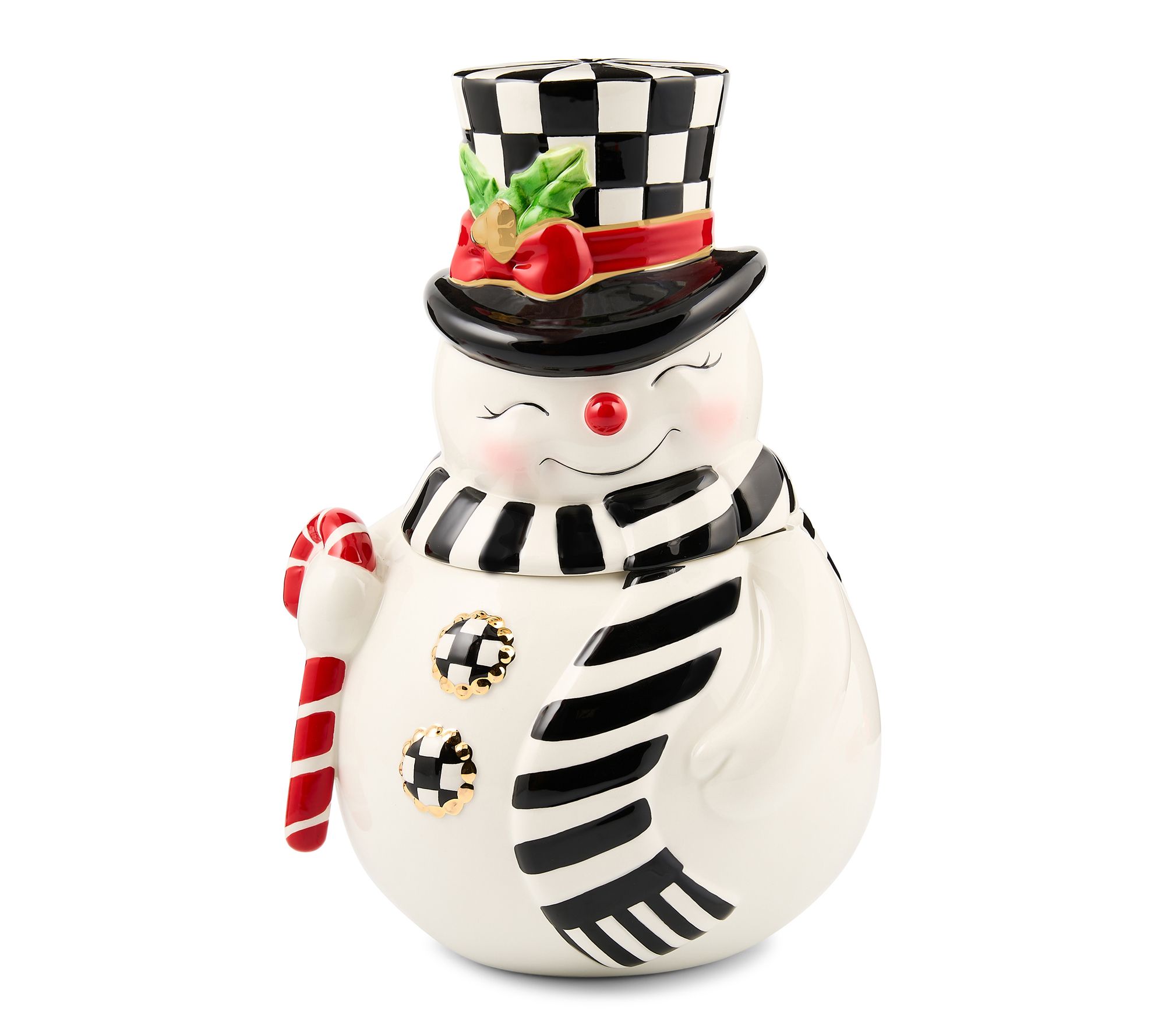 MacKenzie- Childs Nostalgia Snowman 12" Cookie Jar
