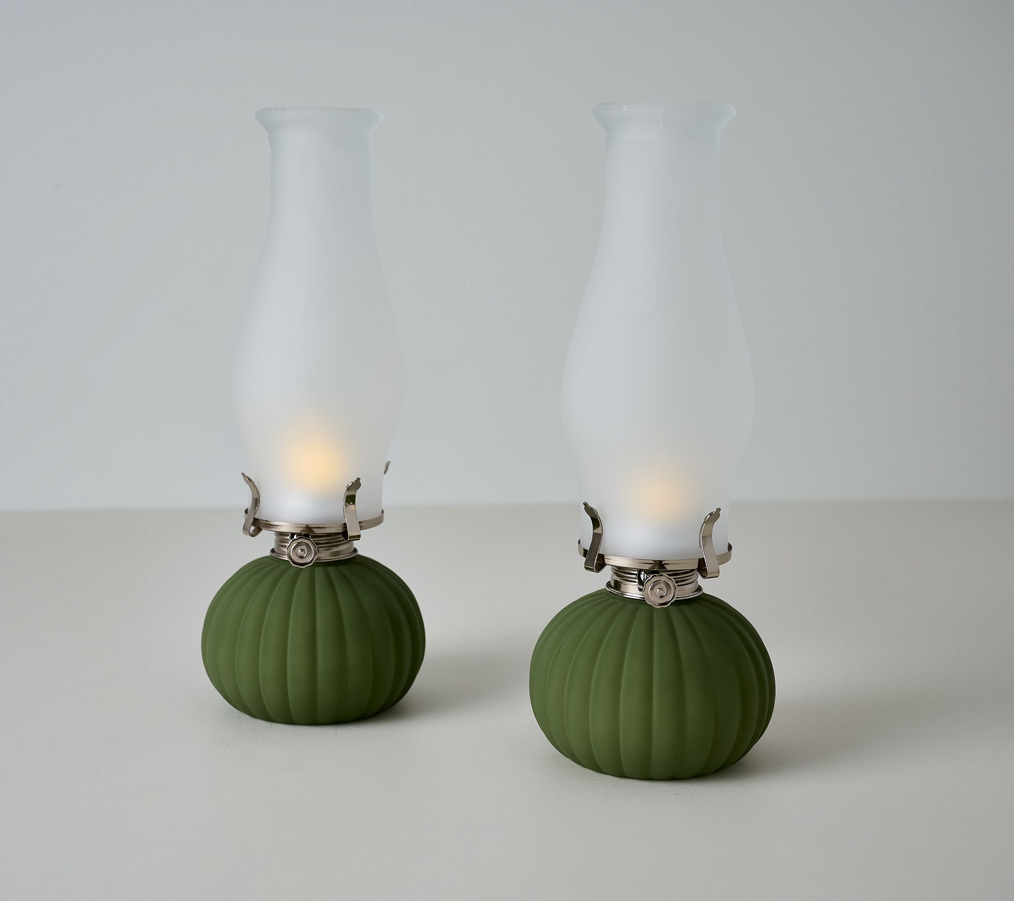 Bethlehem Lights Set of 2 Faux Oil Lamps with Flame Dial