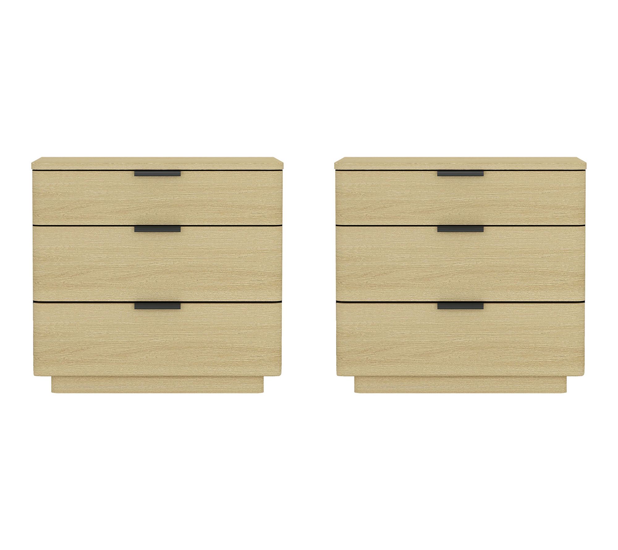 Manhattan Comfort Payton 26" Nightstand (3-Drawer) - Set of 2