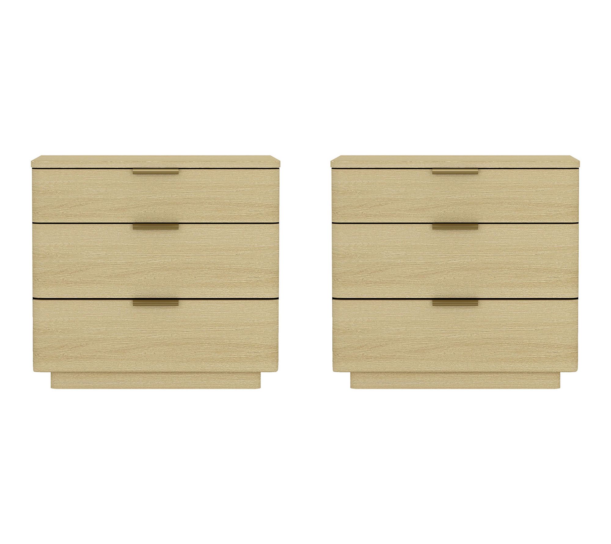 Manhattan Comfort Payton 26" Nightstand (3-Drawer) - Set of 2