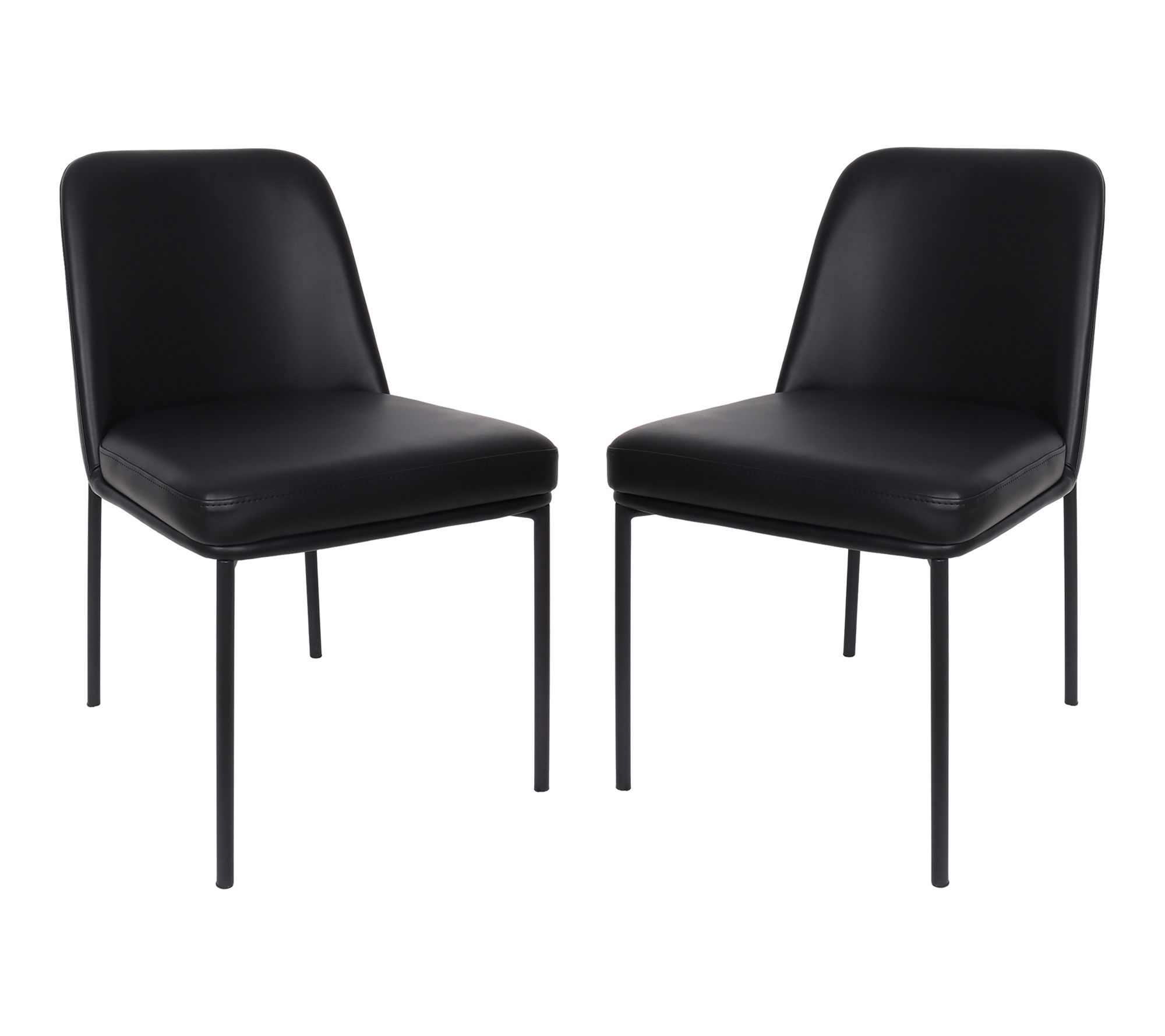 Manhattan Comfort Loft Metal Vegan Leather SideChair-Set of 2