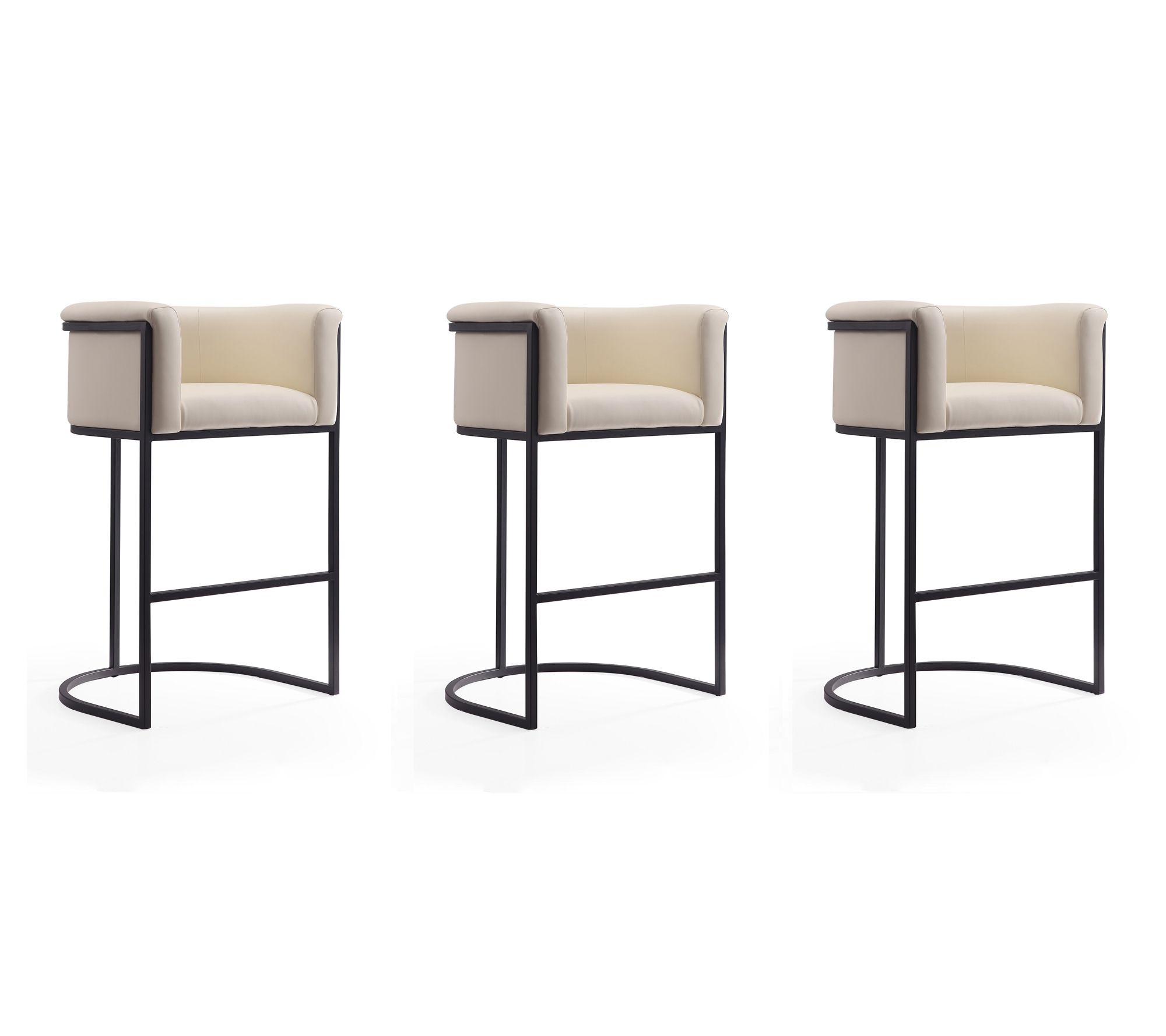 Manhattan Comfort Cosmopolitan Upholstered Barstool - Set of 3