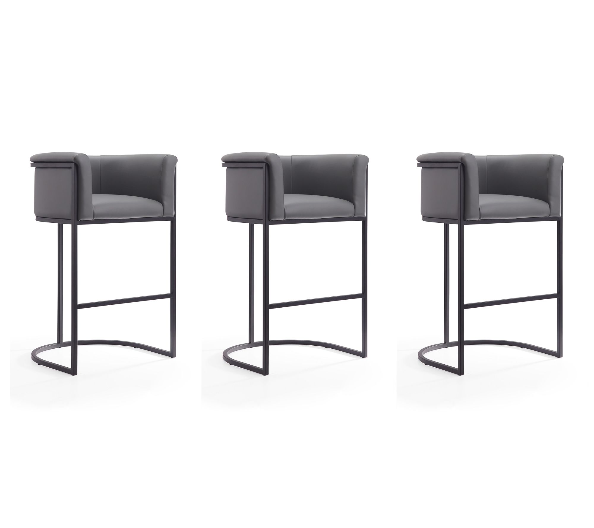 Manhattan Comfort Cosmopolitan Upholstered Barstool - Set of 3