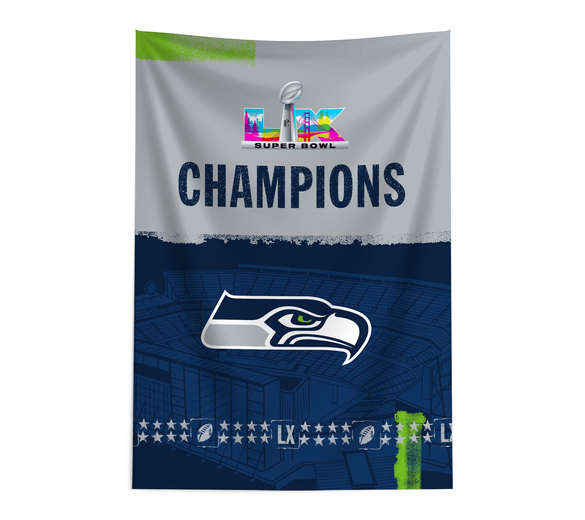 Super Bowl 2026 Seahawks Ferry 24x36 Tapestry by Northwest