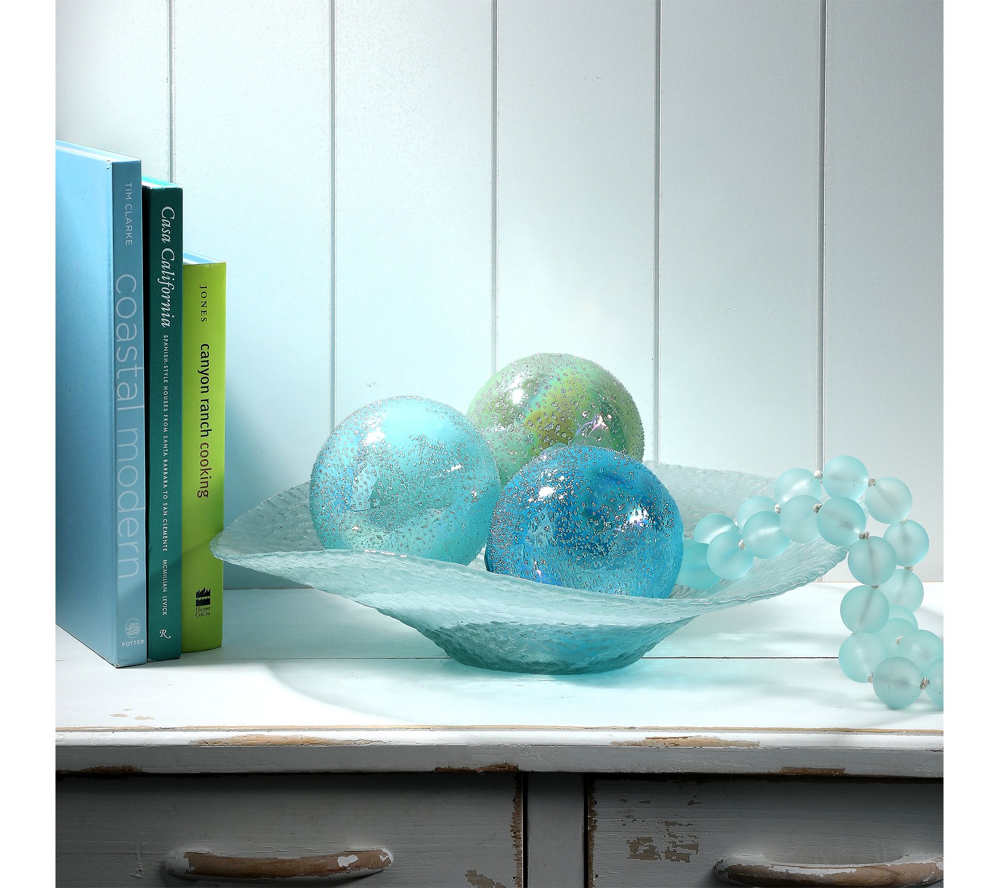 5" Glass Bubbled Orb Box of 3 By Valerie