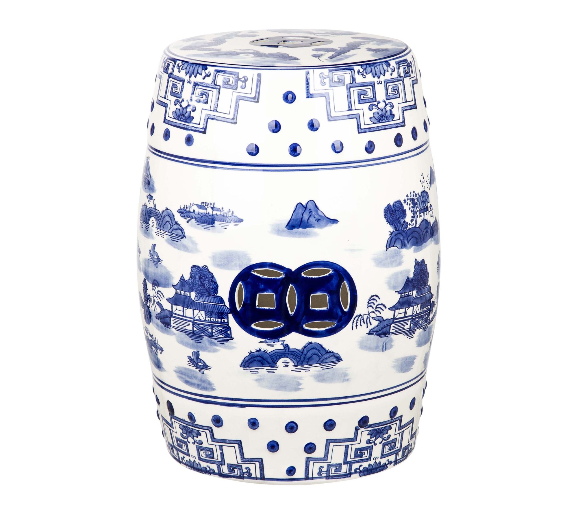 Gateless Mist Garden Stool Mountain And Tree byValerie