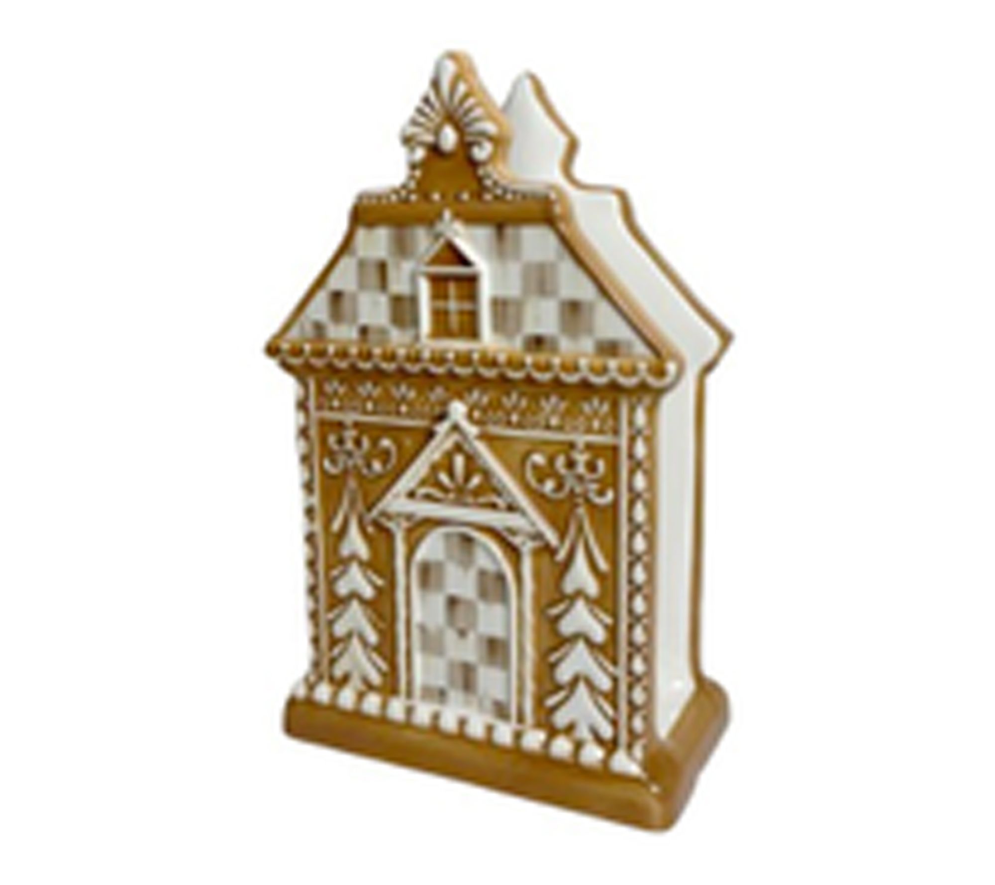 MacKenzie- Childs Mocha Check Gingerbread Napkin Holder