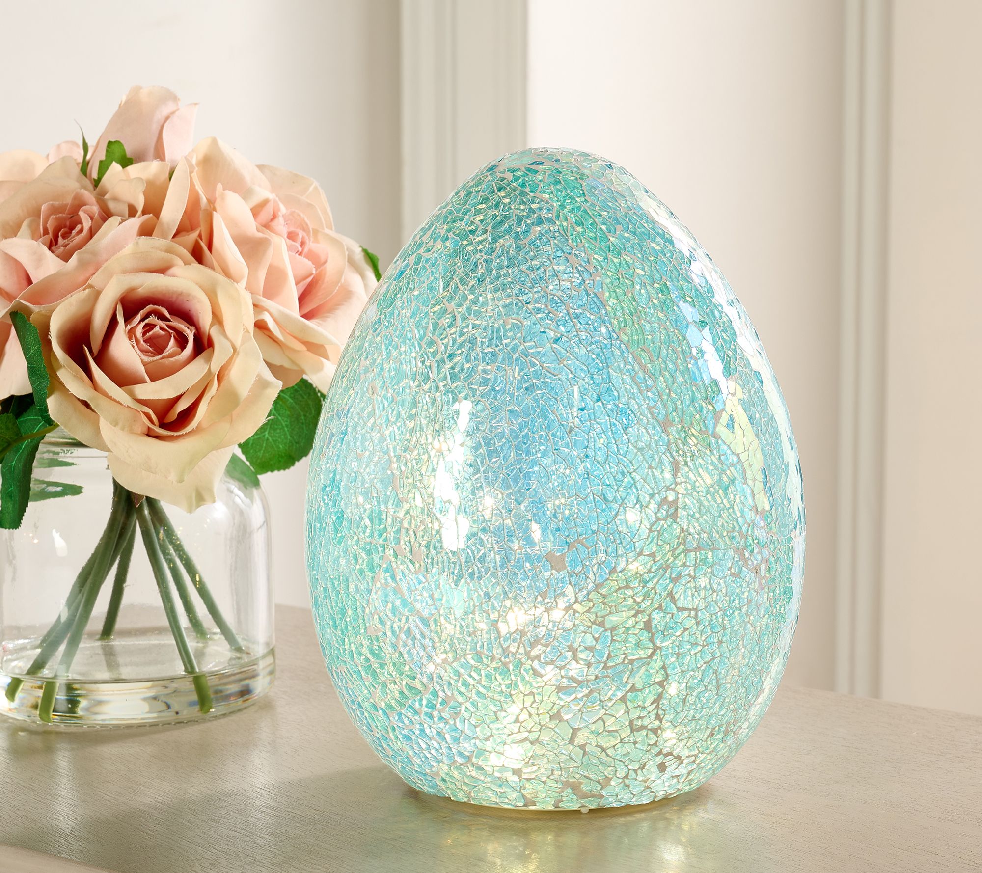 "As Is" 8" Illuminated Mosaic Egg by Valerie