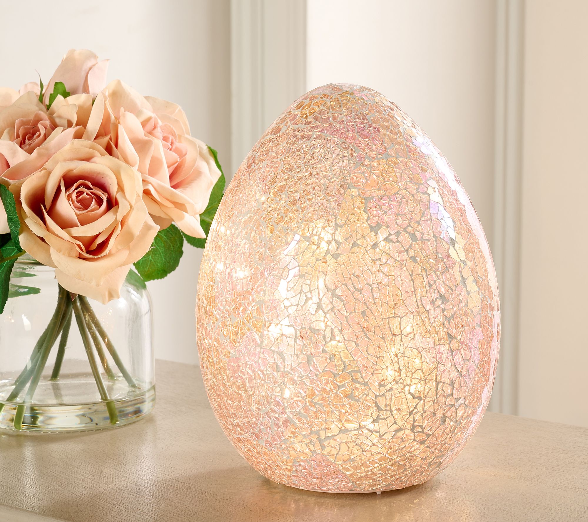 "As Is" 8" Illuminated Mosaic Egg by Valerie