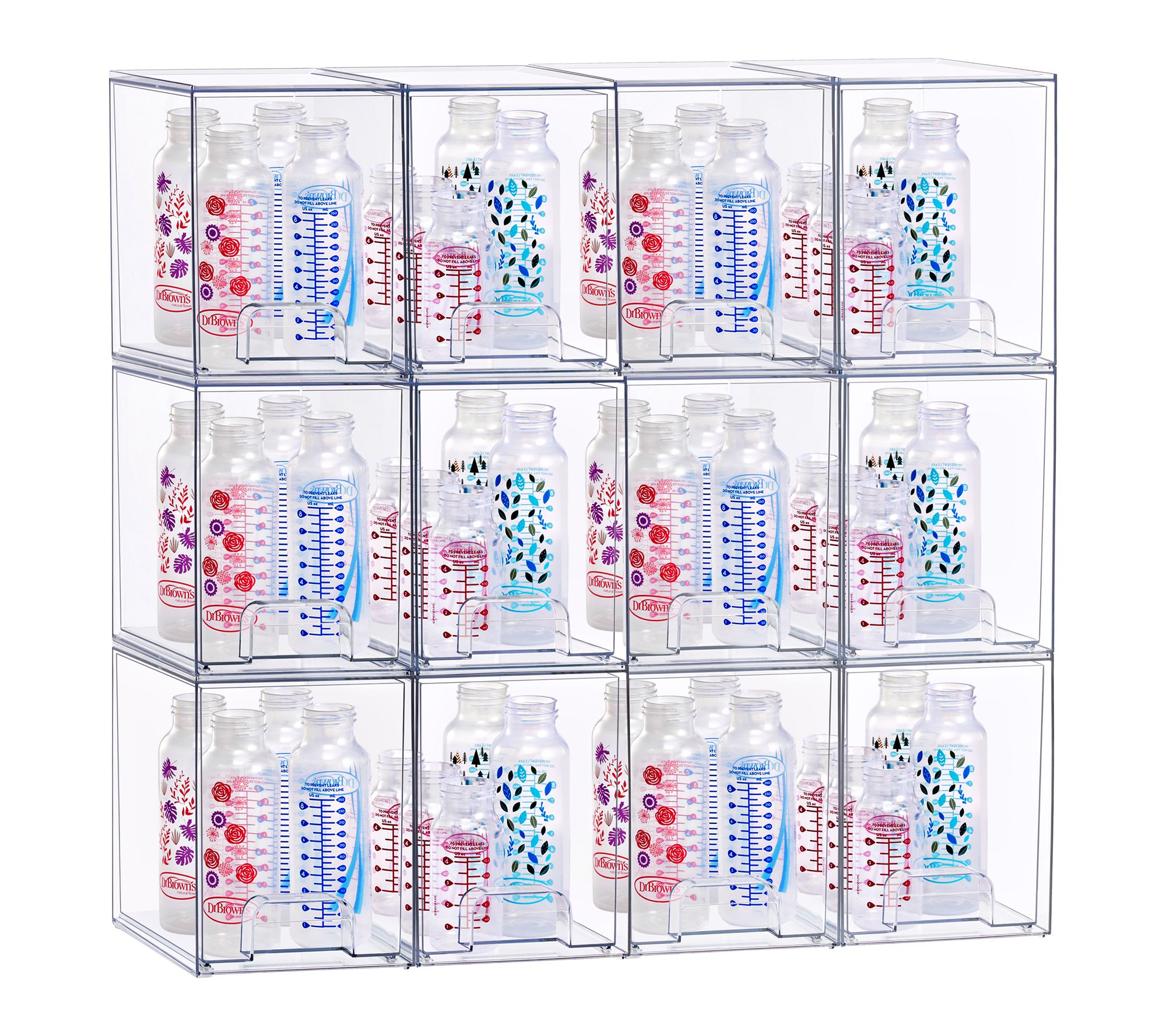 Sorbus Stackable Acrylic Storage Drawers Clear Bins - 12 Pack