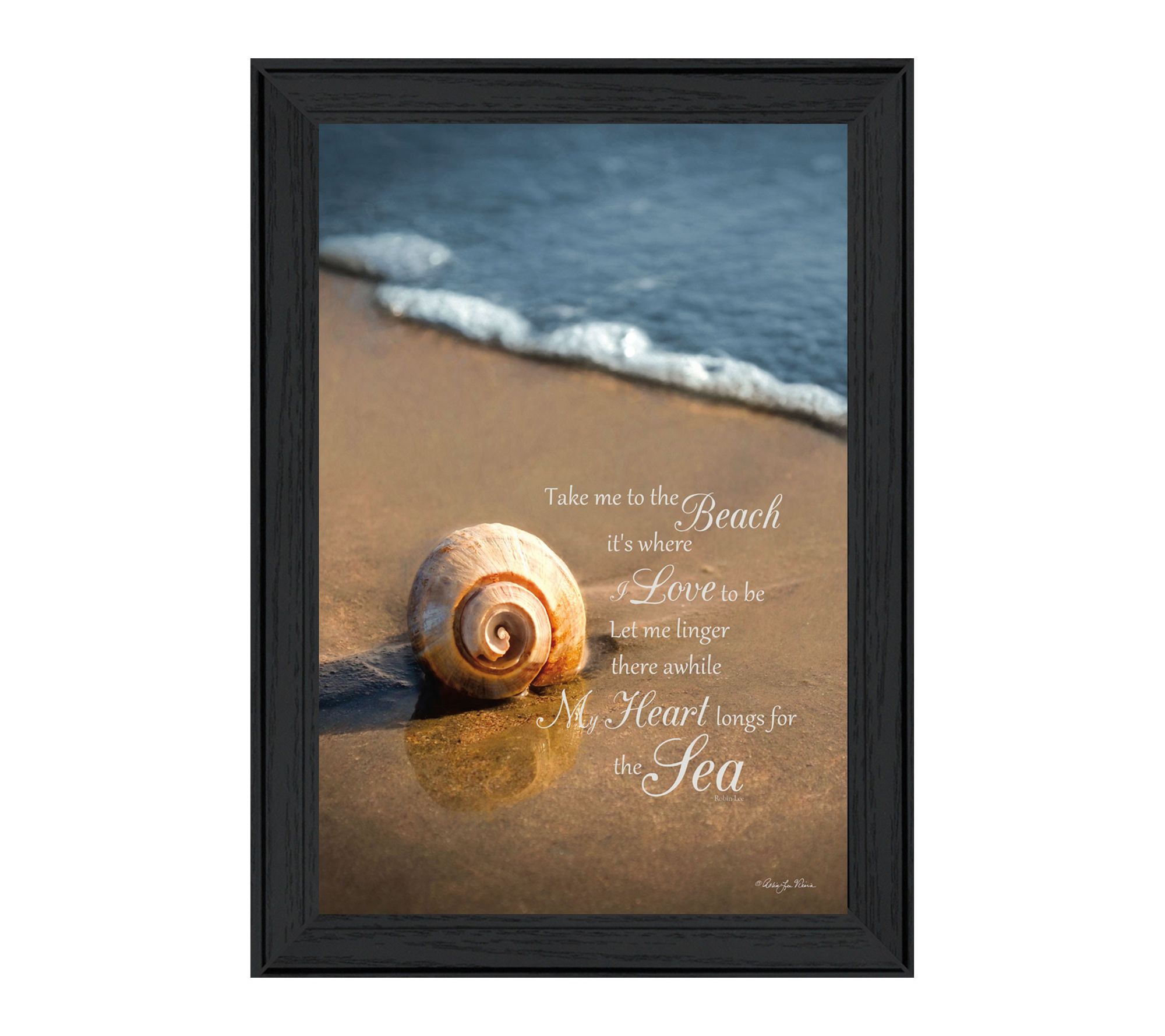 HomeRoots Take Me to the Beach Black Framed Wall Art