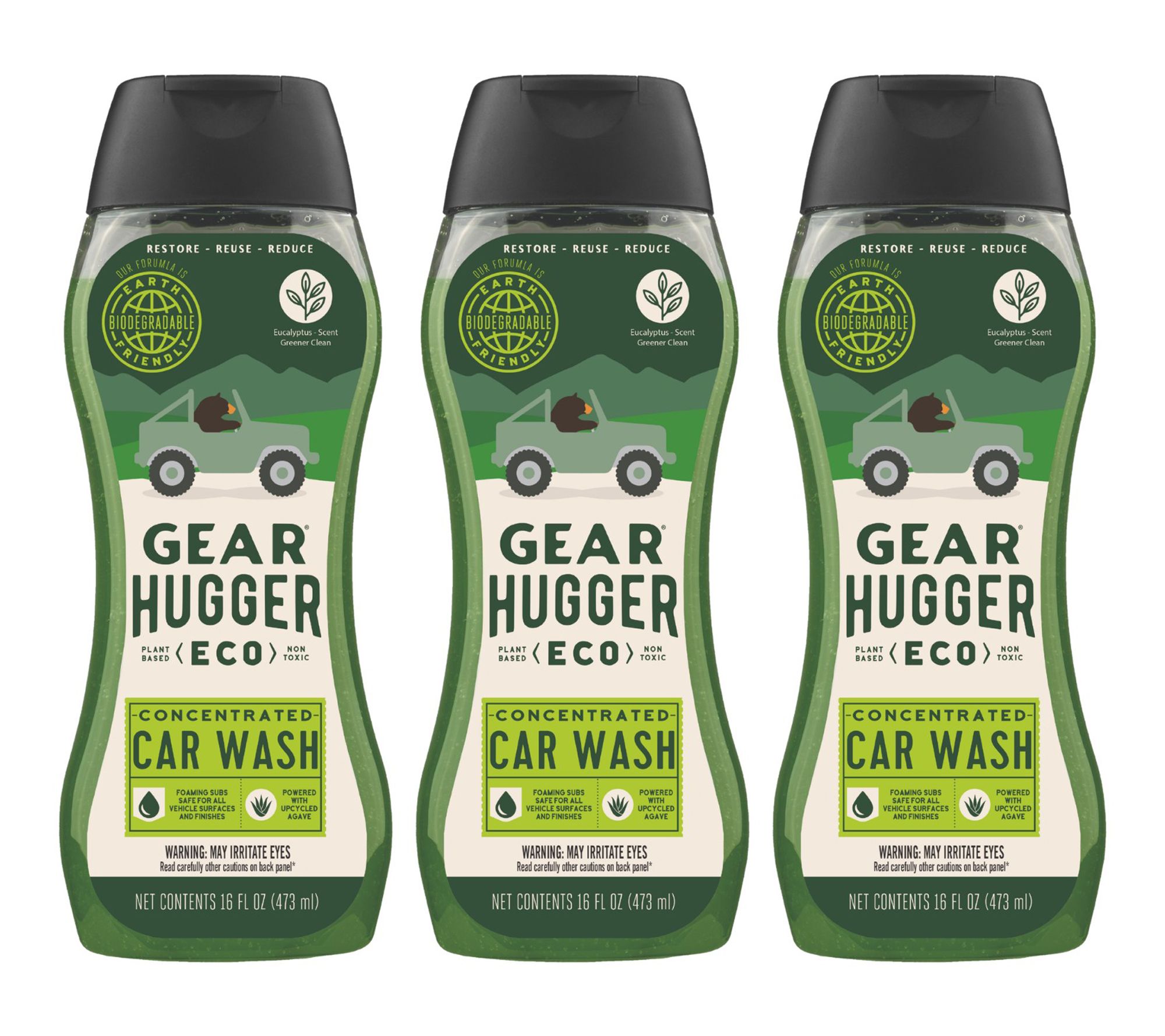 Gear Hugger 3pk 16oz Car Wash Concentrate